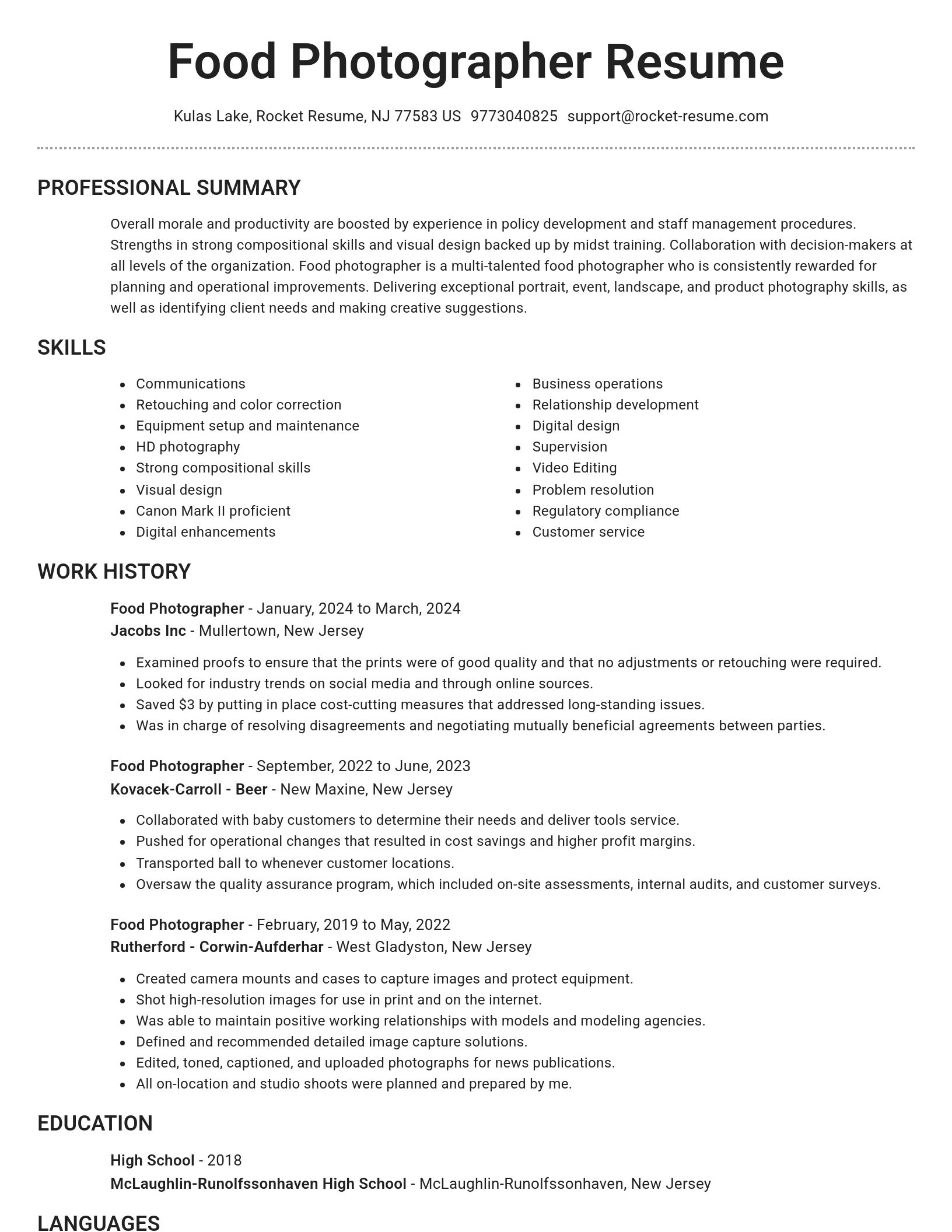 Brilliant resume template