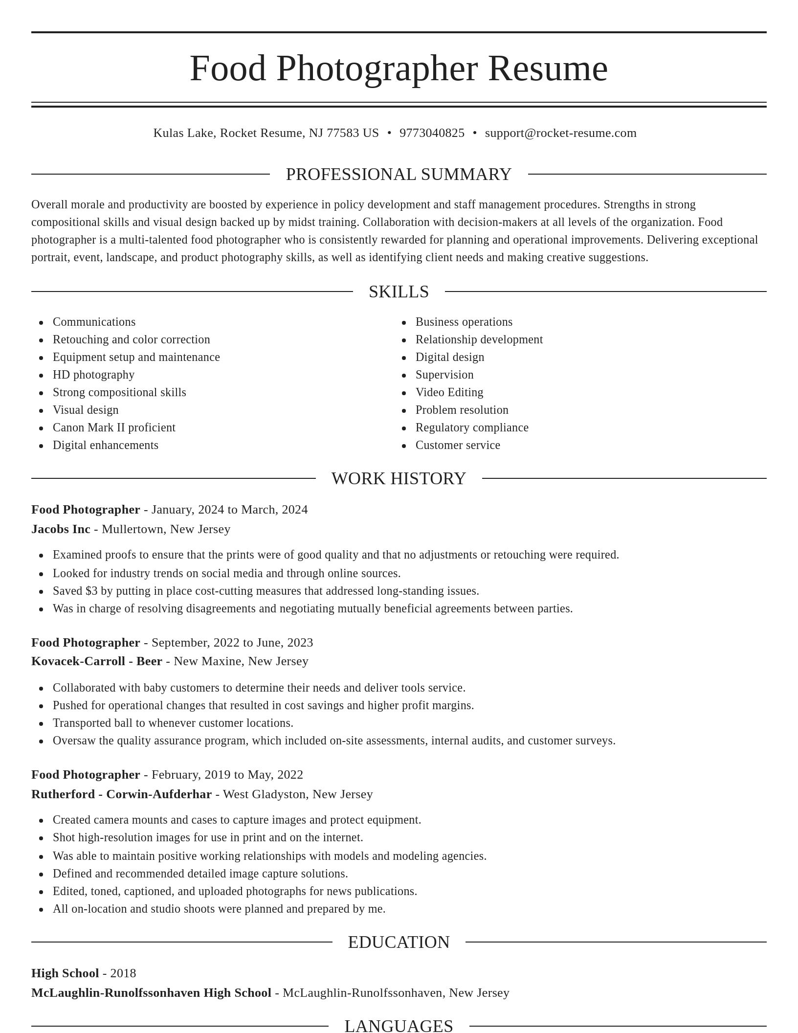 Elegant resume template