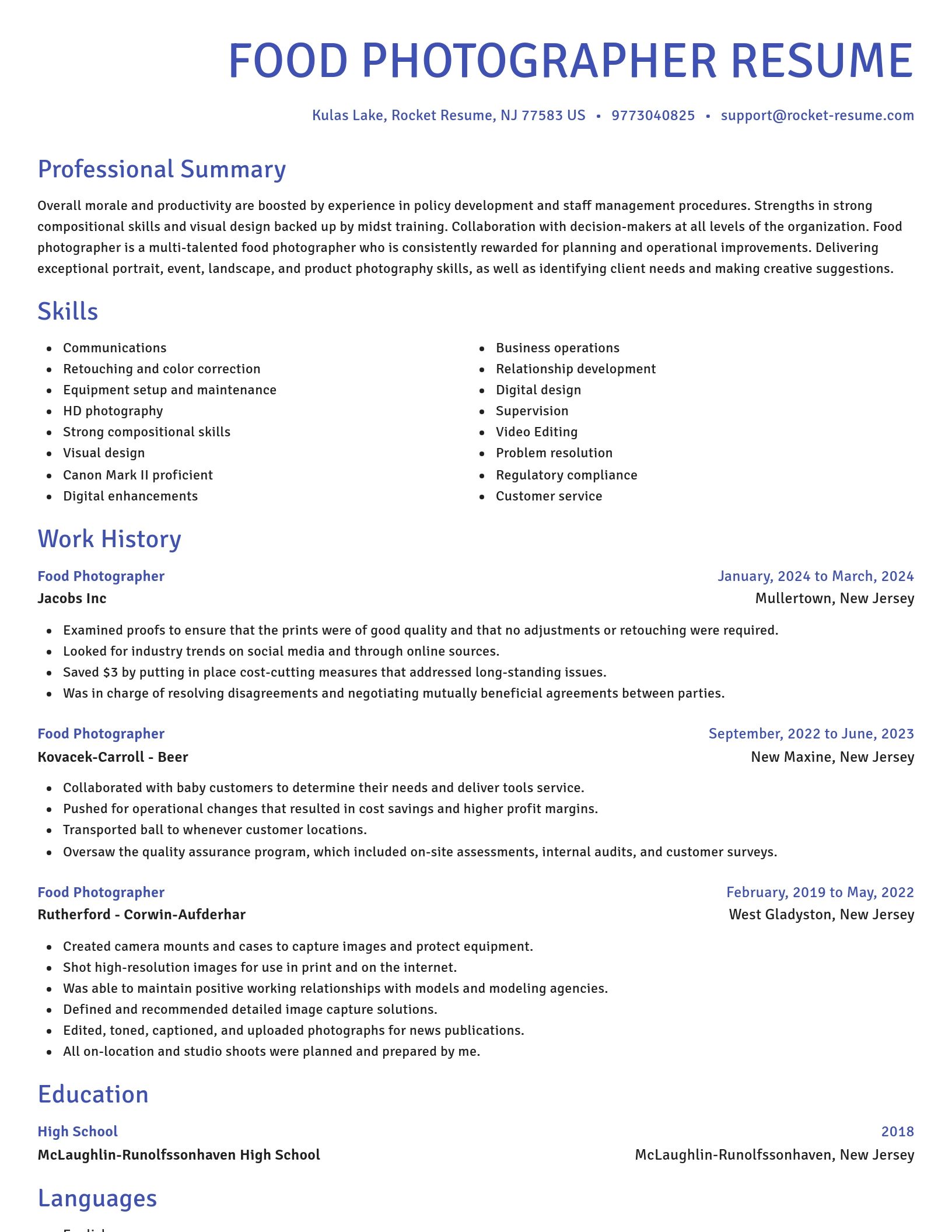 Novel resume template