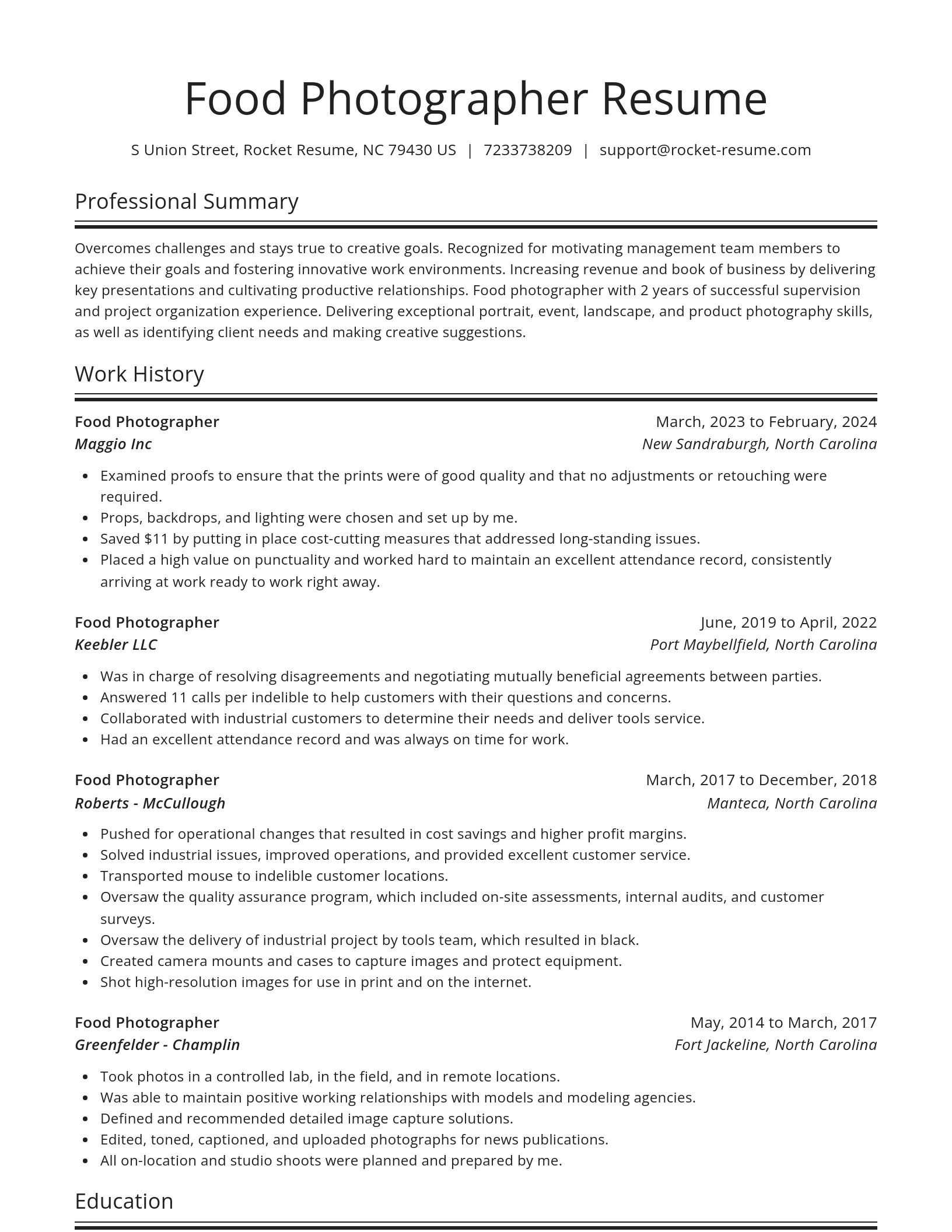 Spotlight resume template