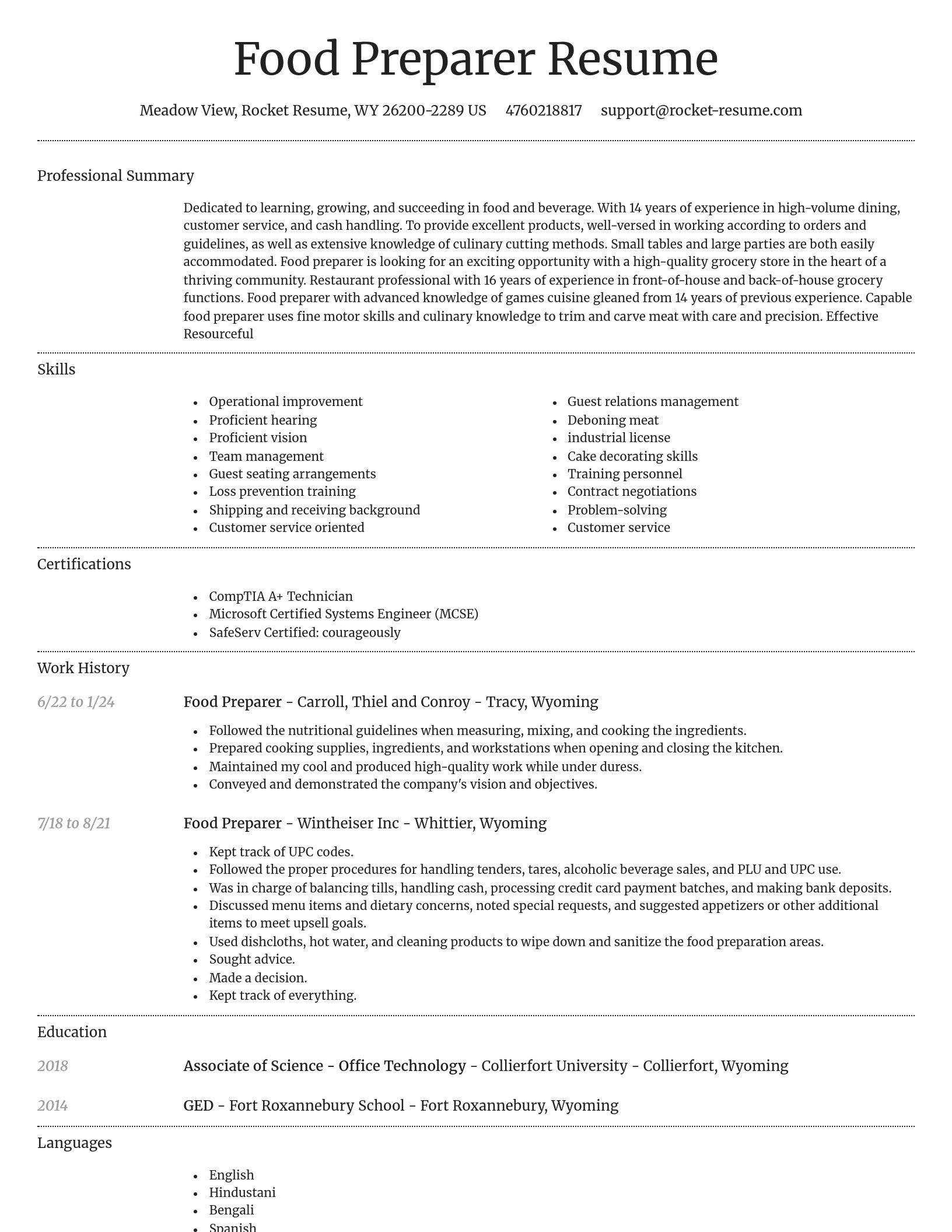 Dignified resume template