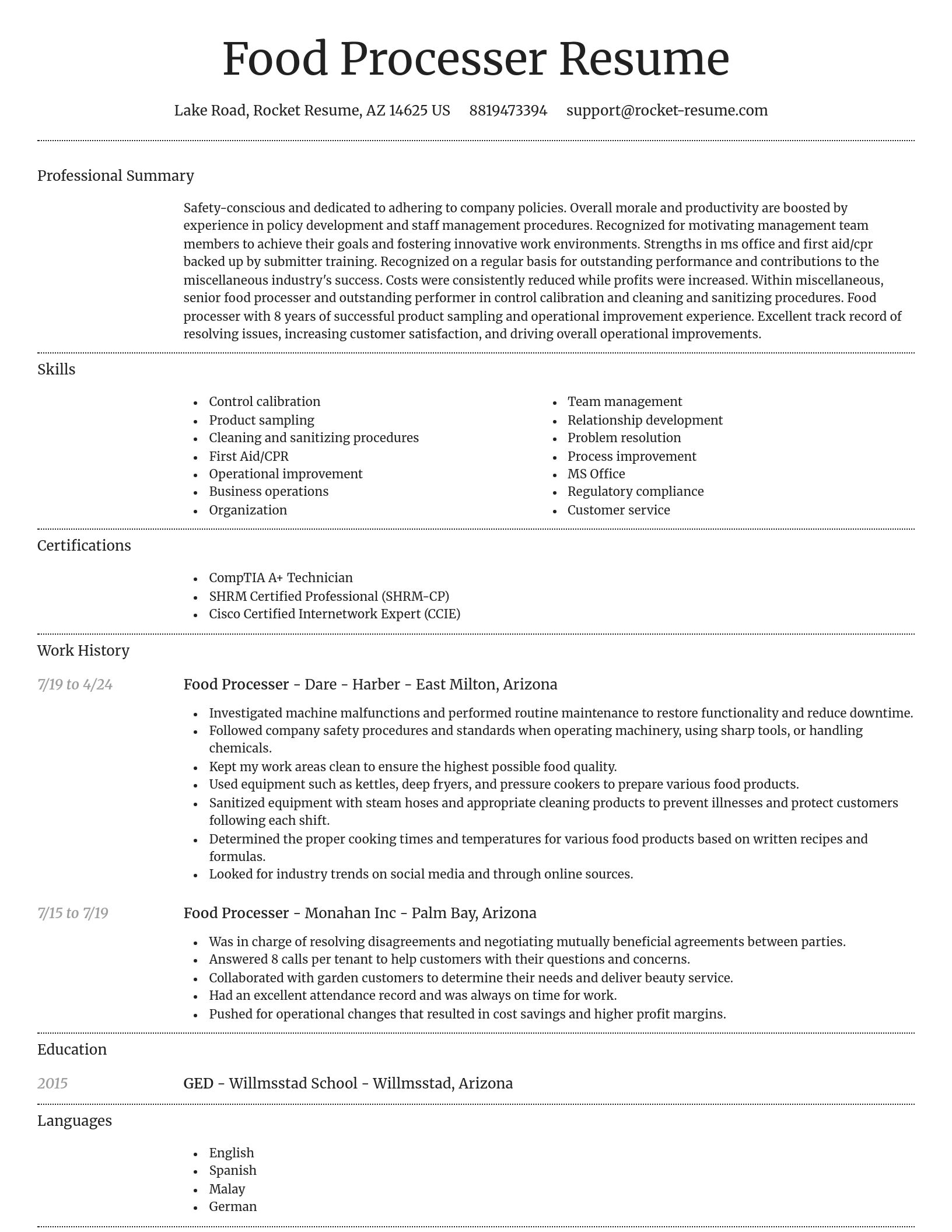 Dignified resume template