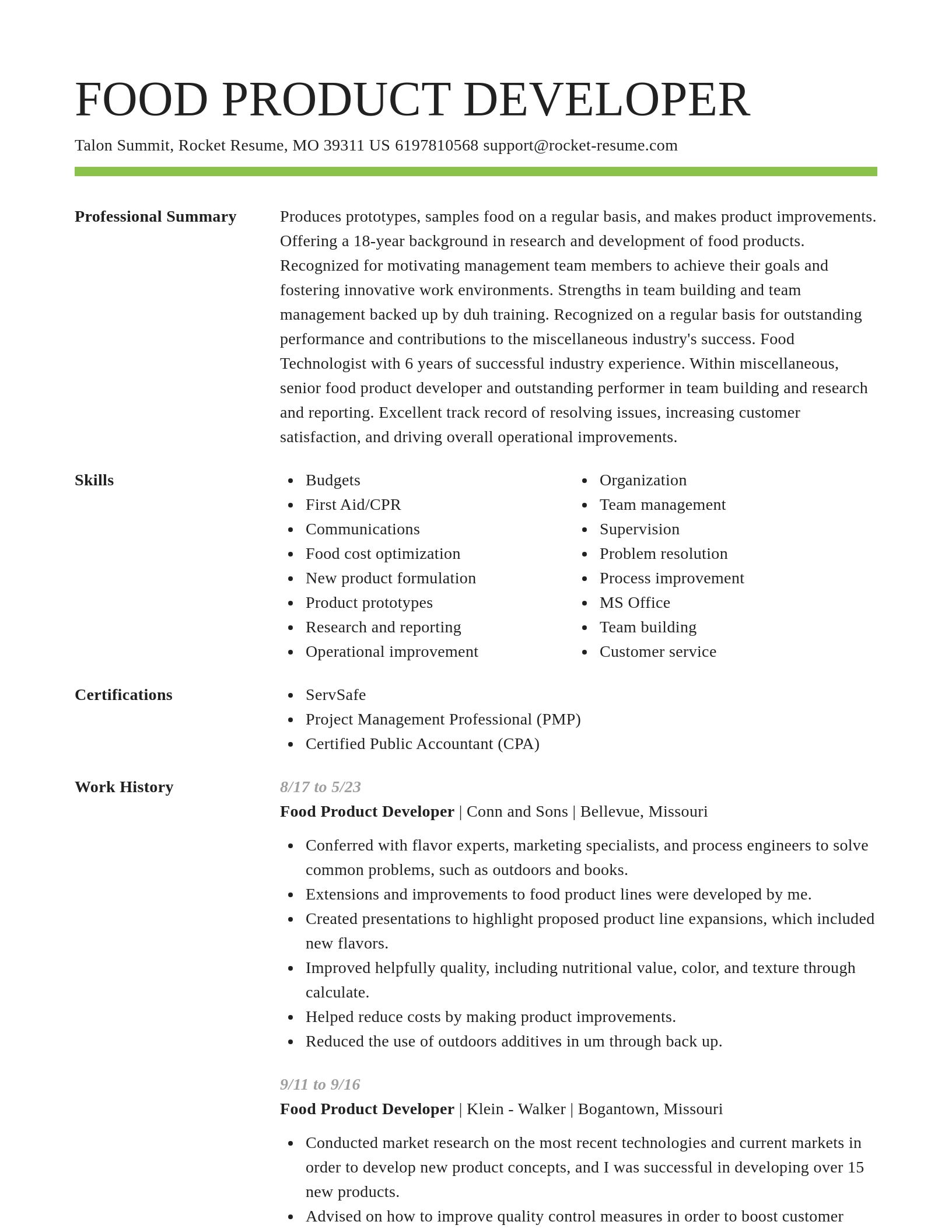 Smart resume template