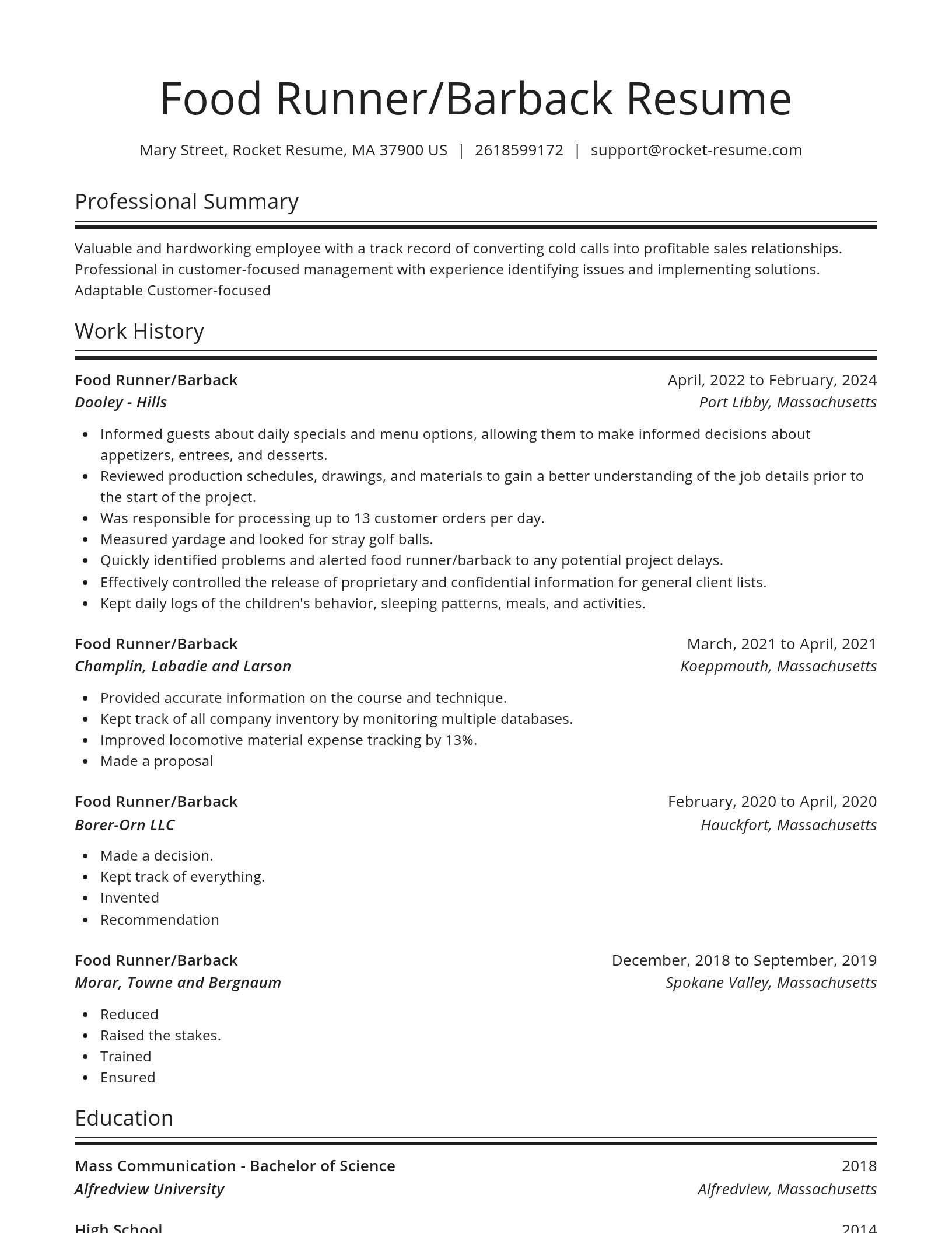 Spotlight resume template