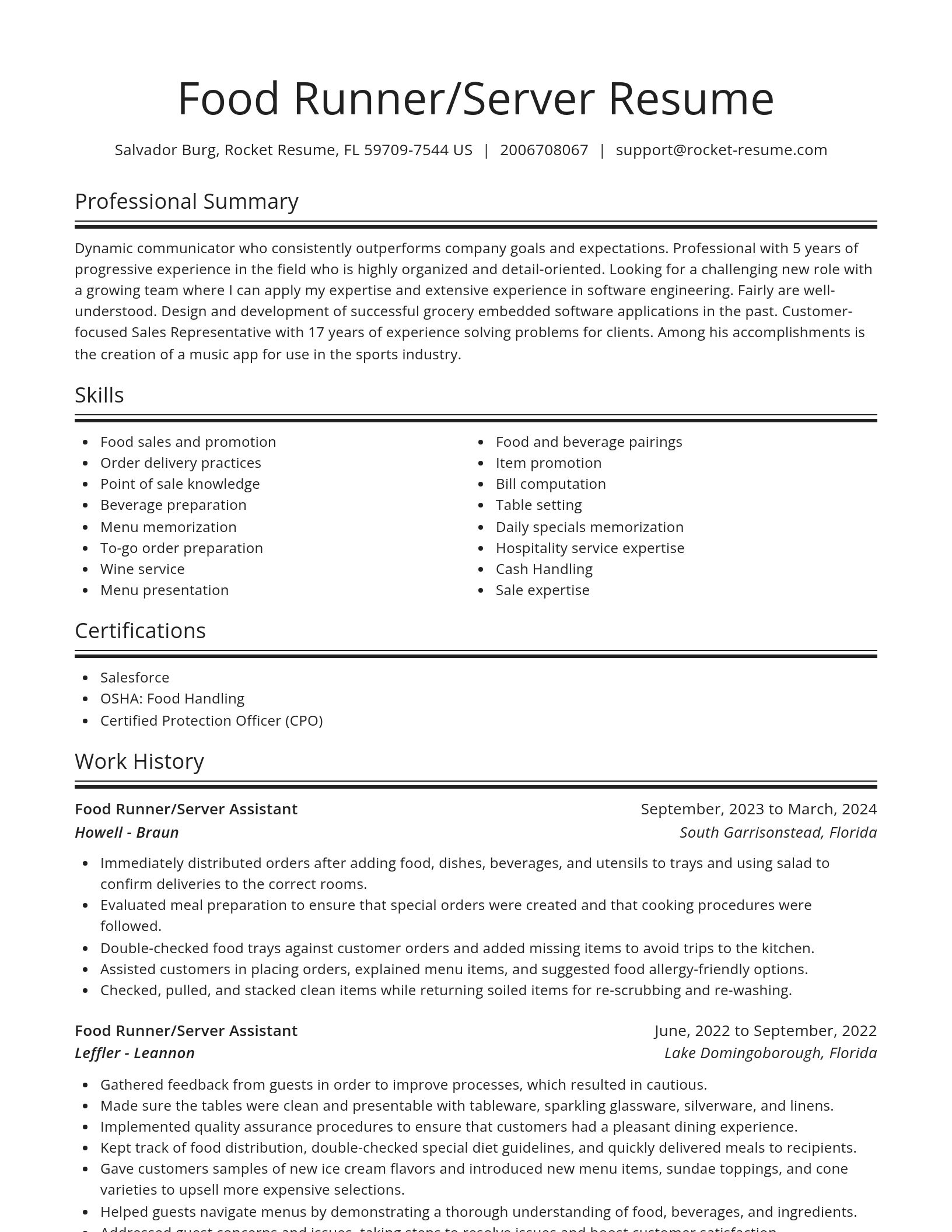 Spotlight resume template
