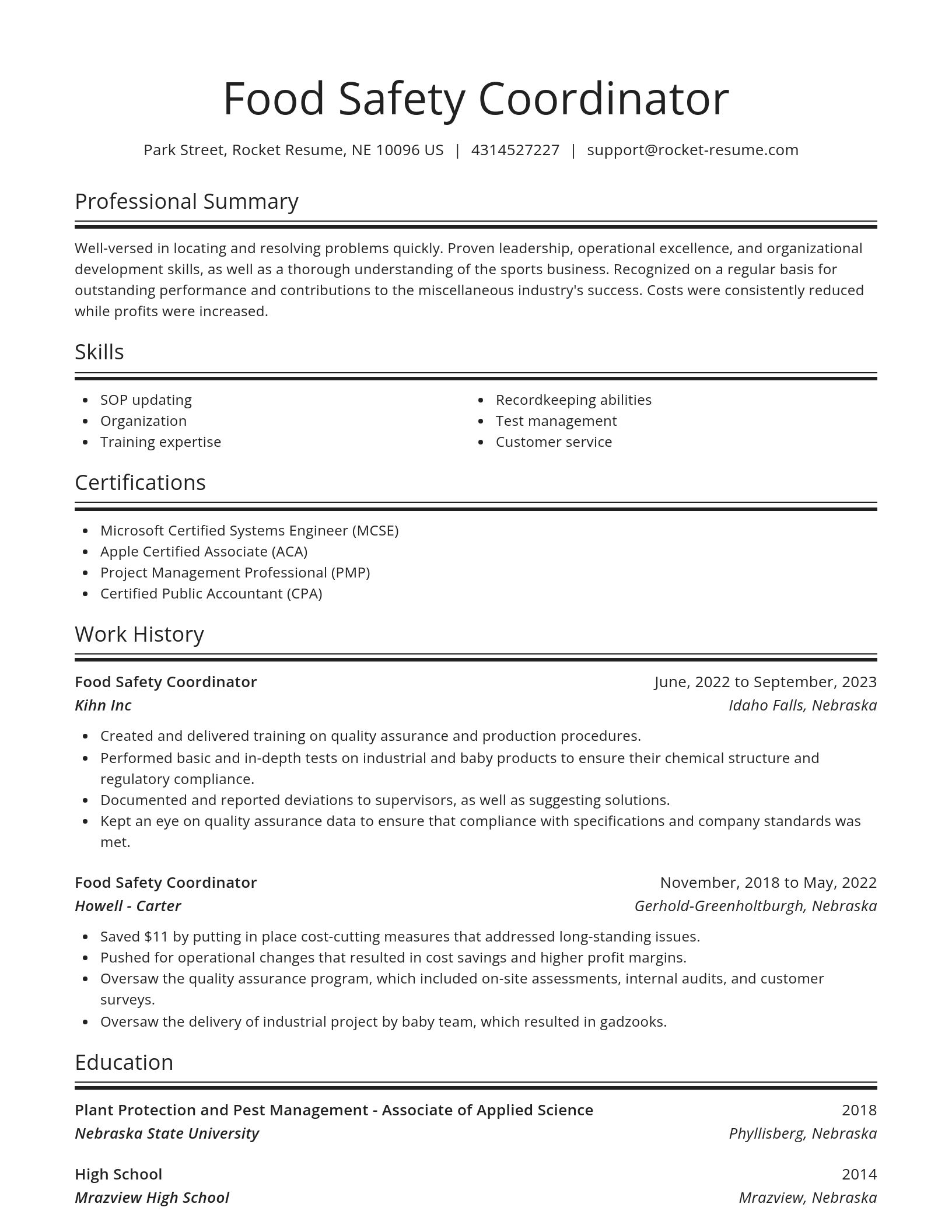 Spotlight resume template