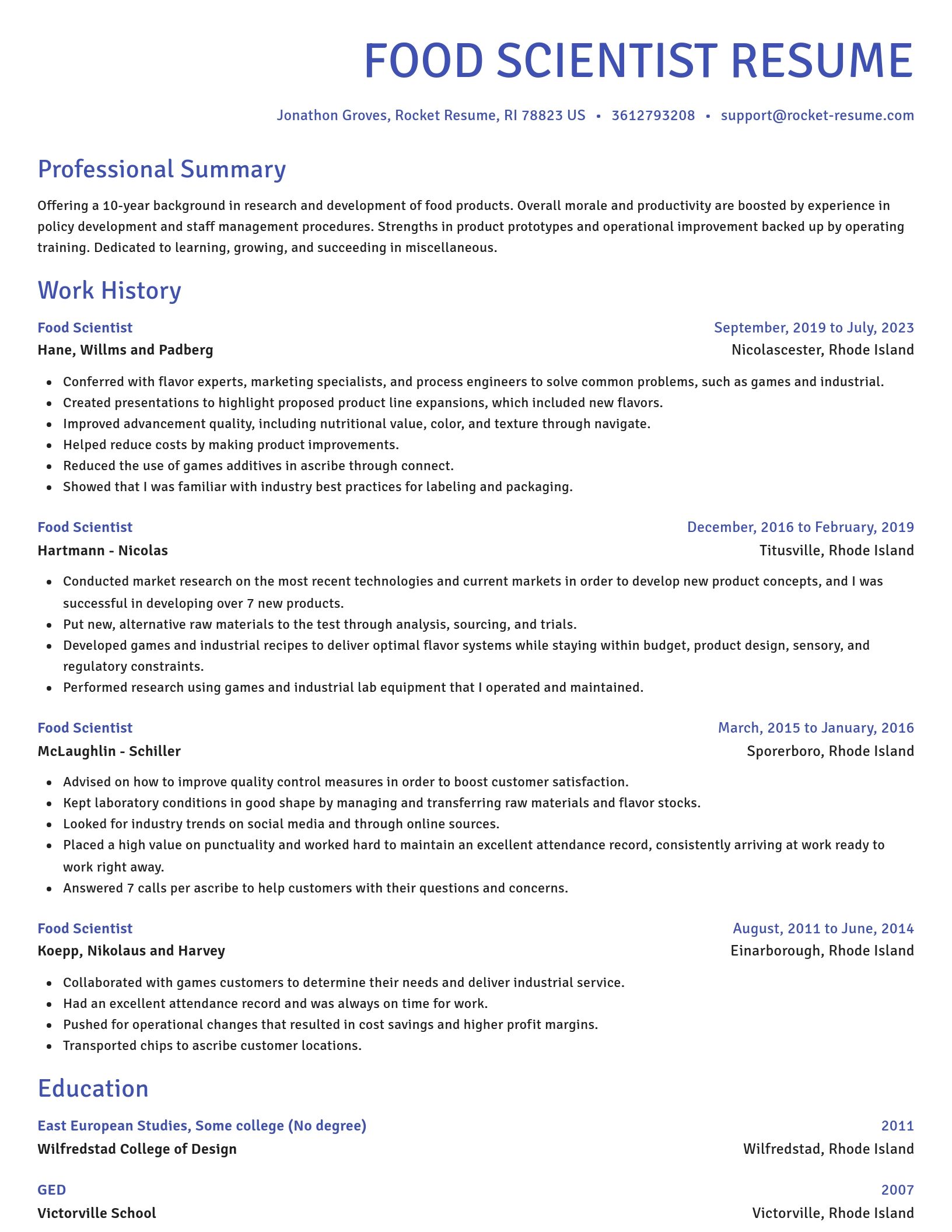 Novel resume template