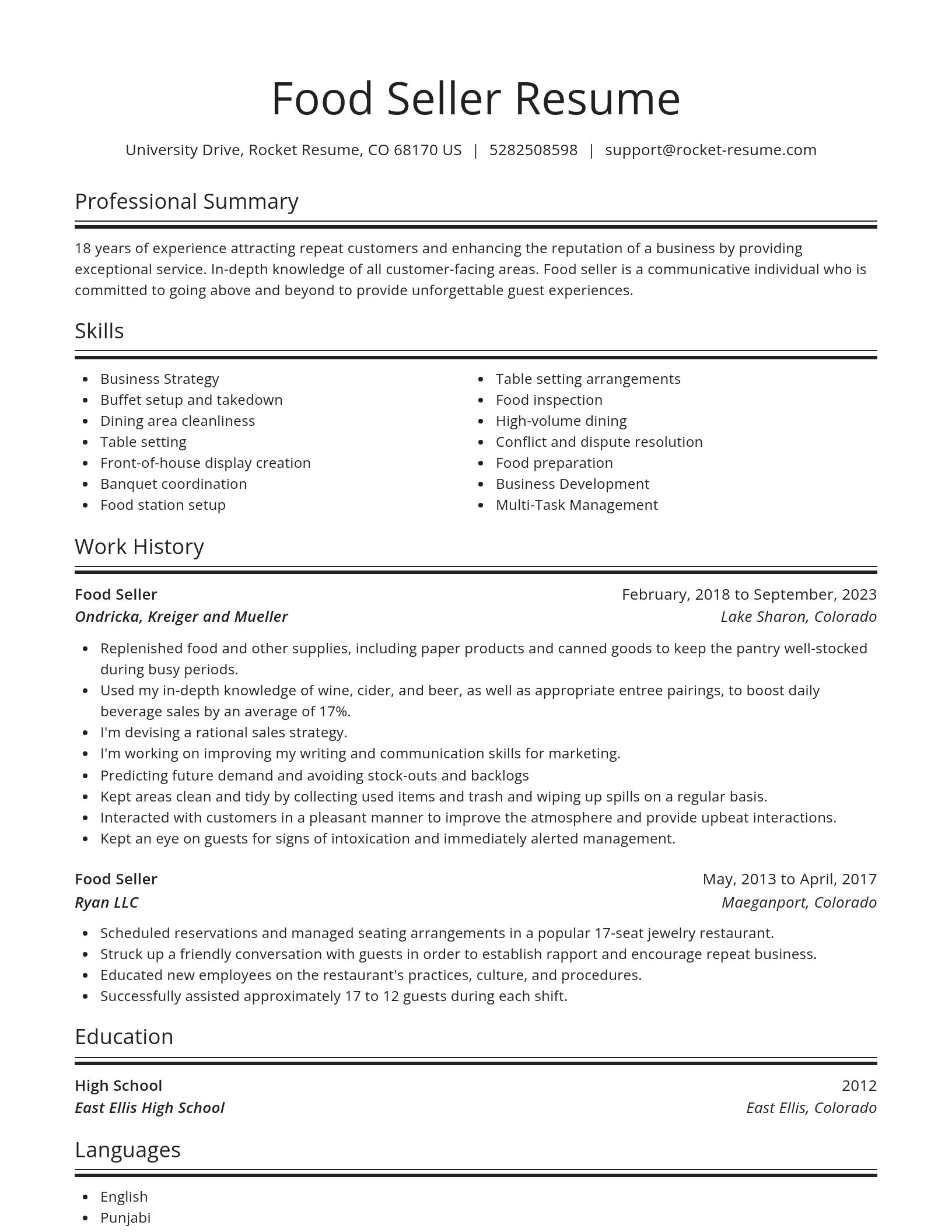 Spotlight resume template
