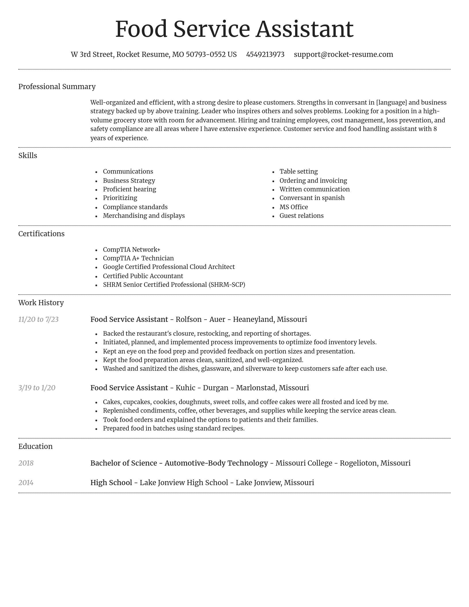 Dignified resume template