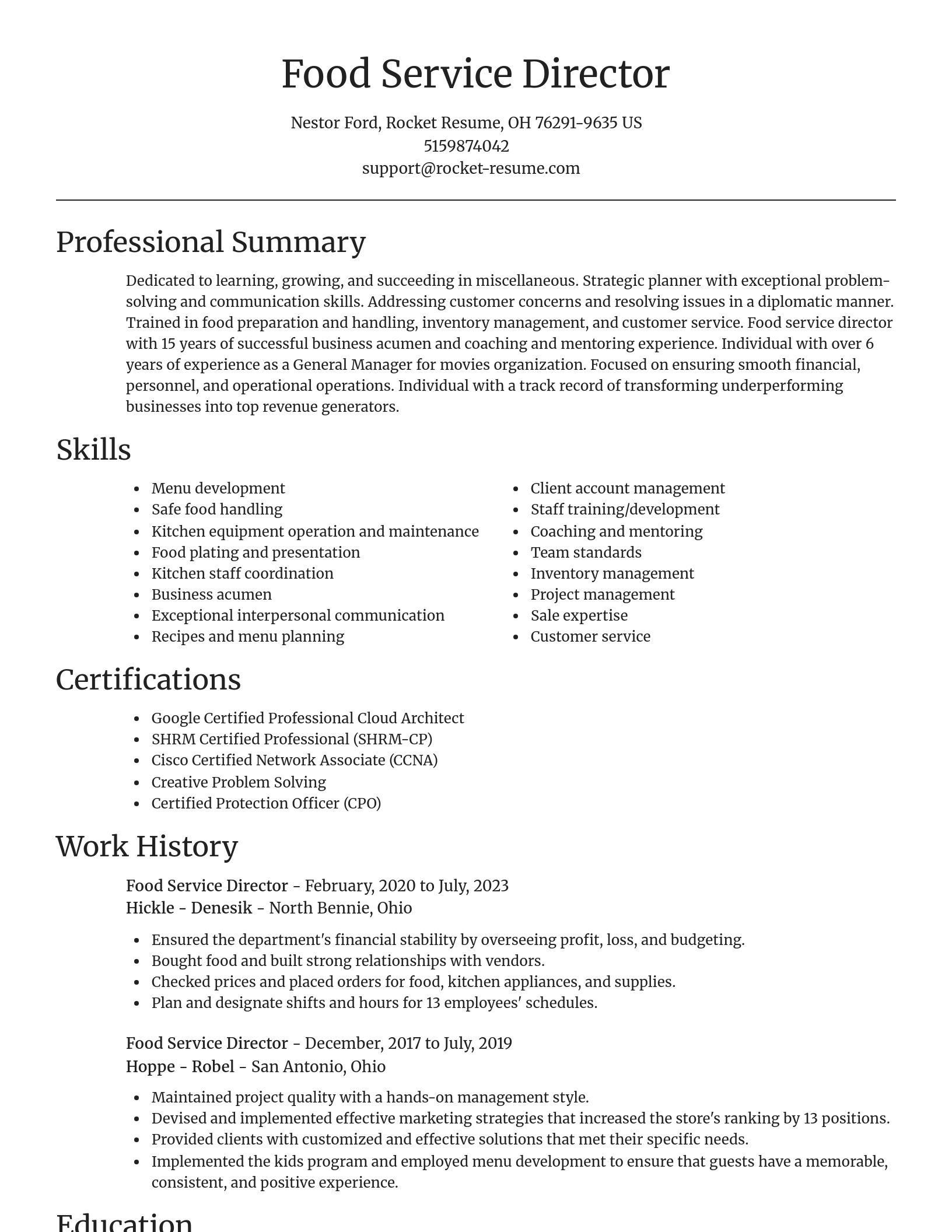 Focal Point resume template