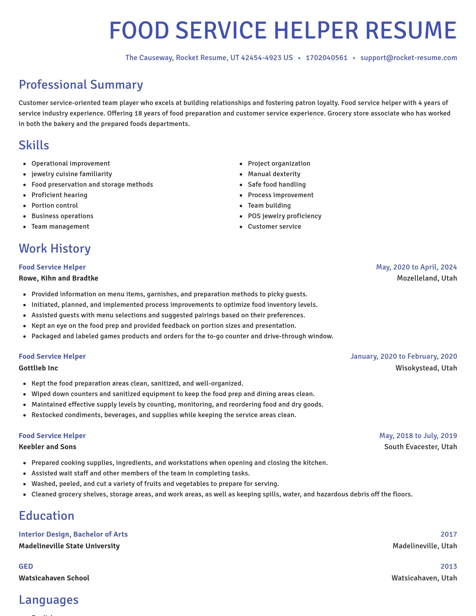 Novel resume template