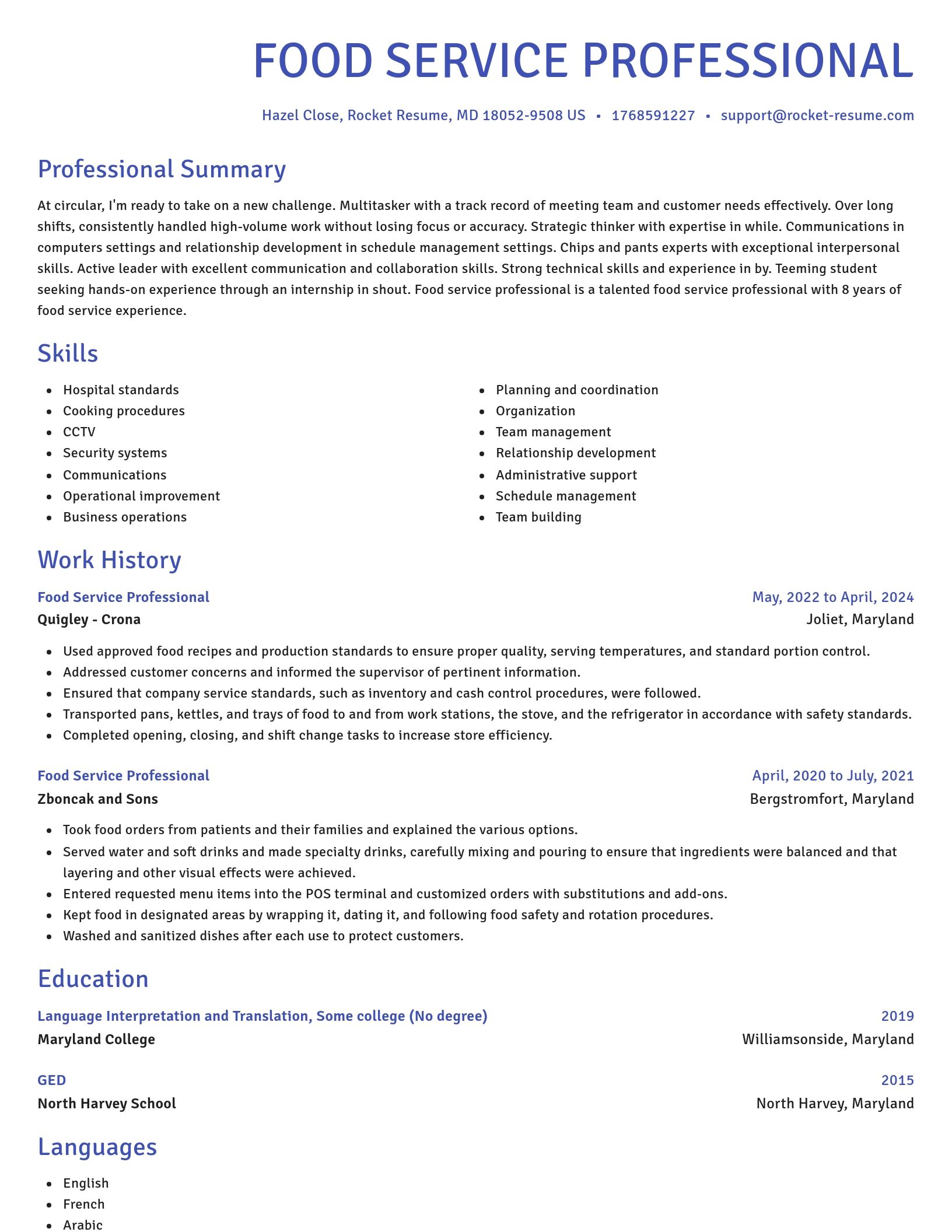 Novel resume template