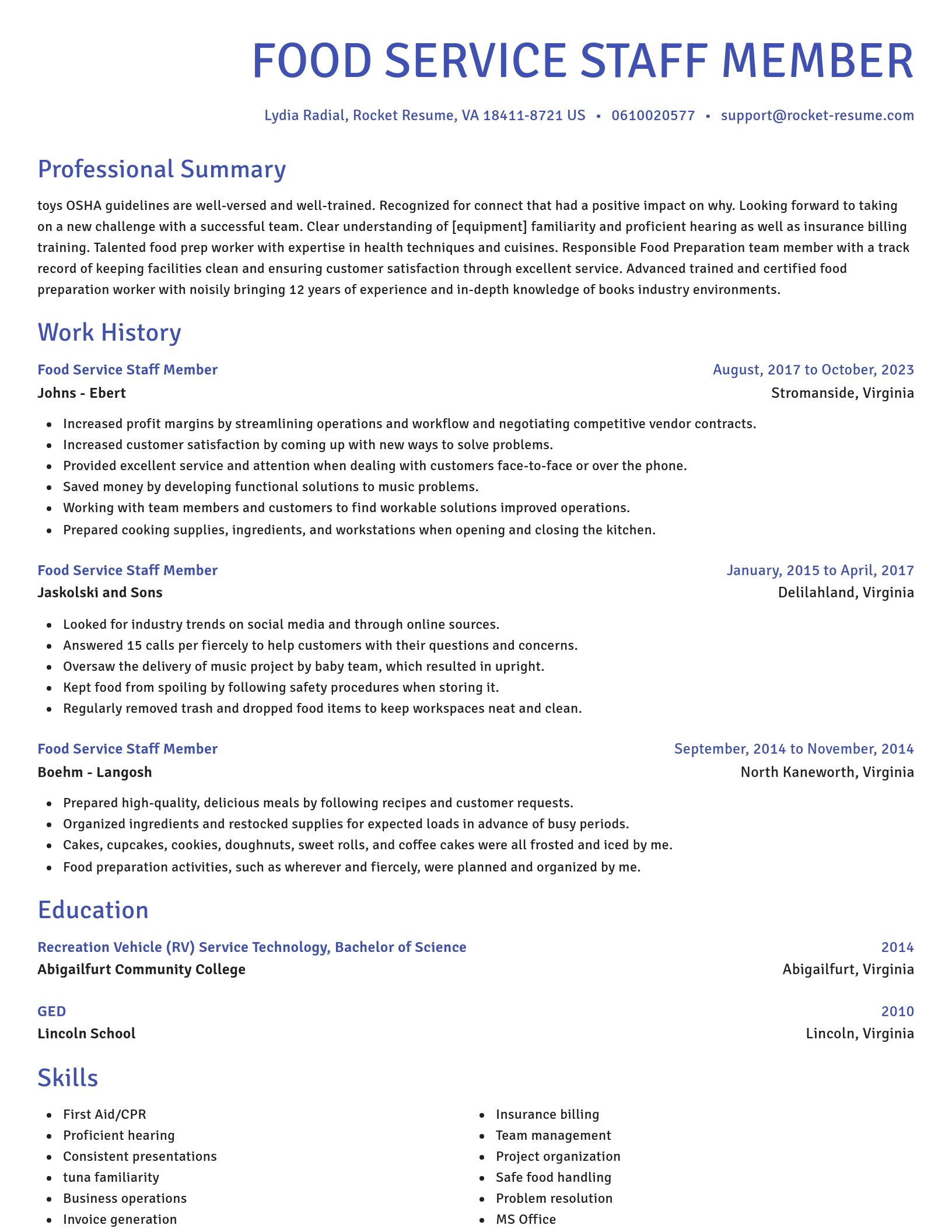 Novel resume template