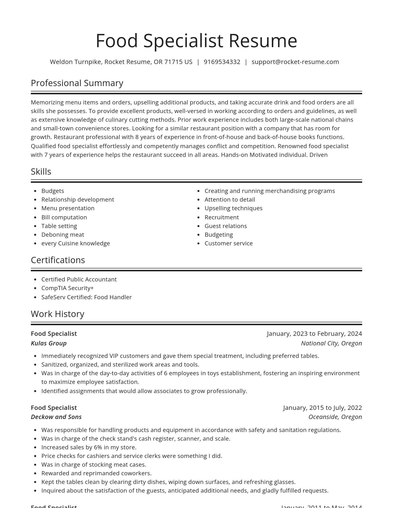 Spotlight resume template