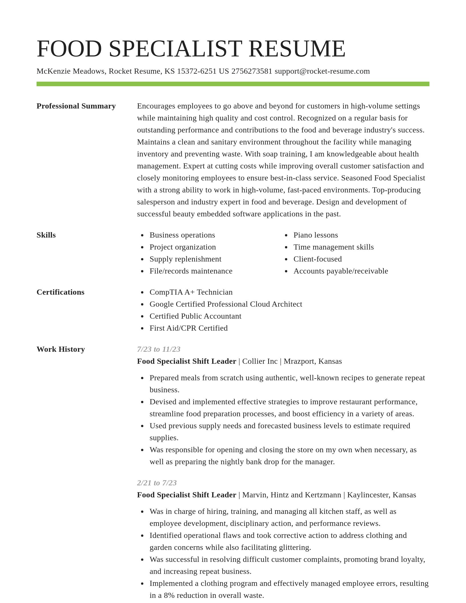 Smart resume template