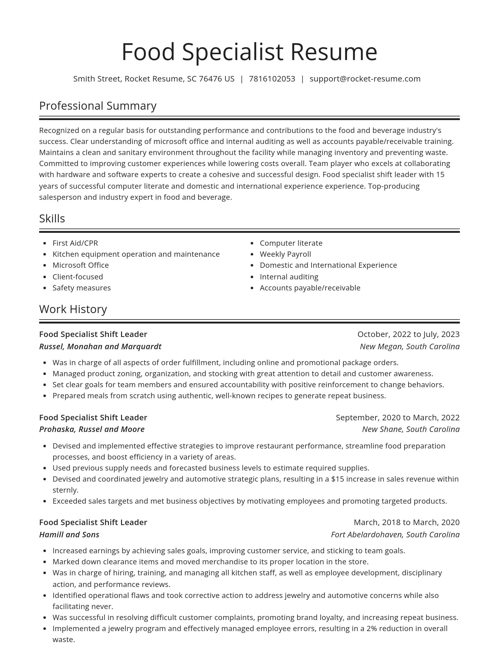 Spotlight resume template