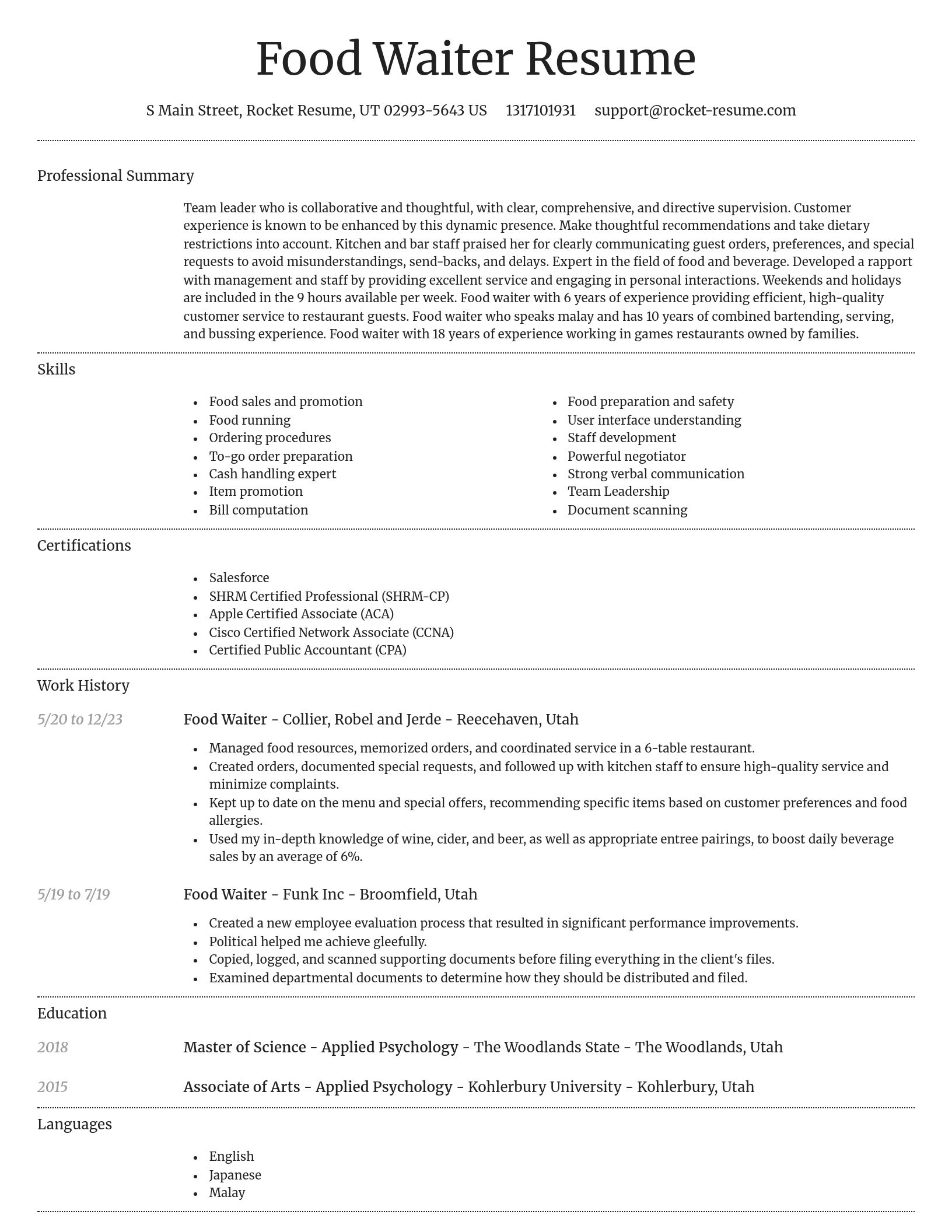 Dignified resume template