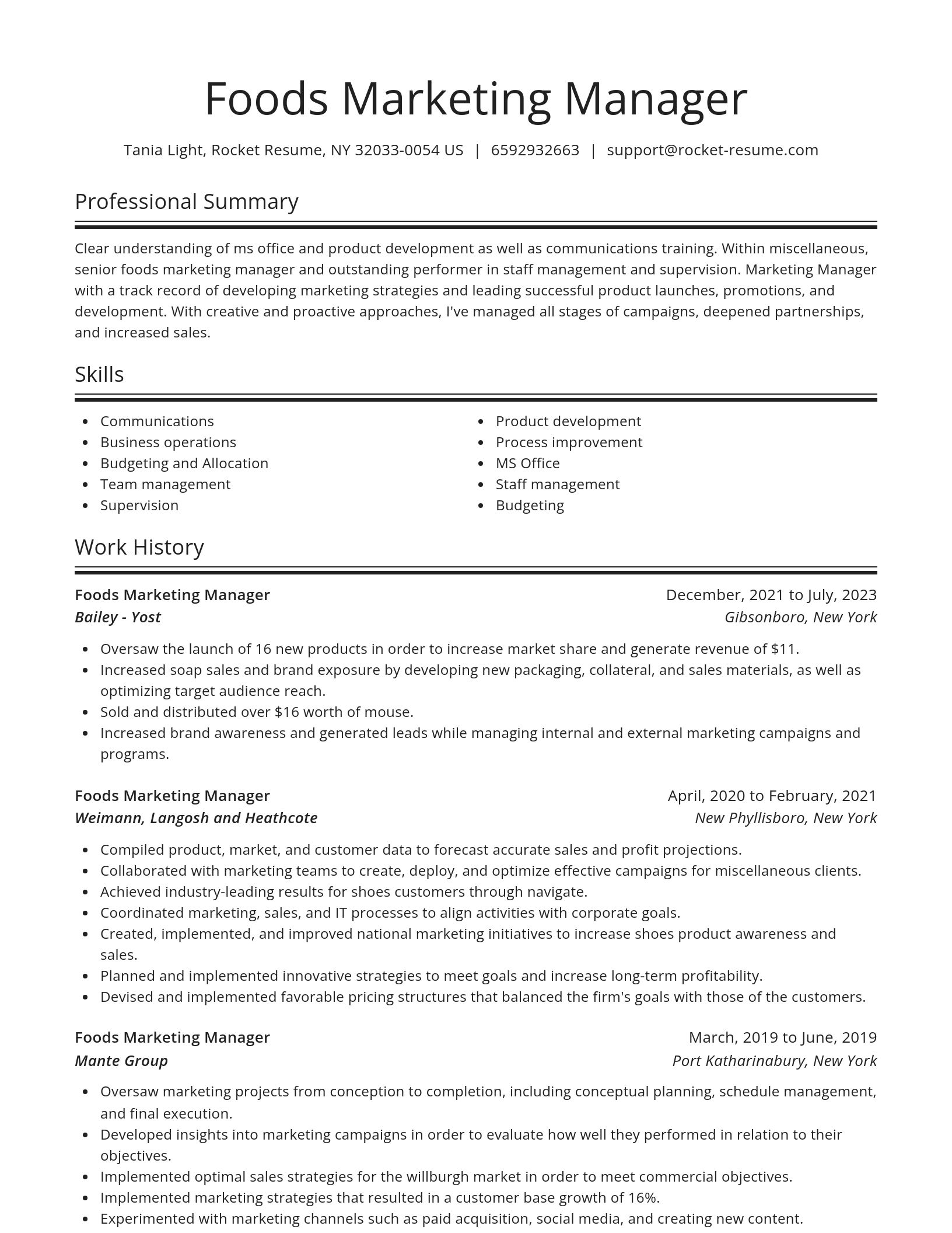 Spotlight resume template