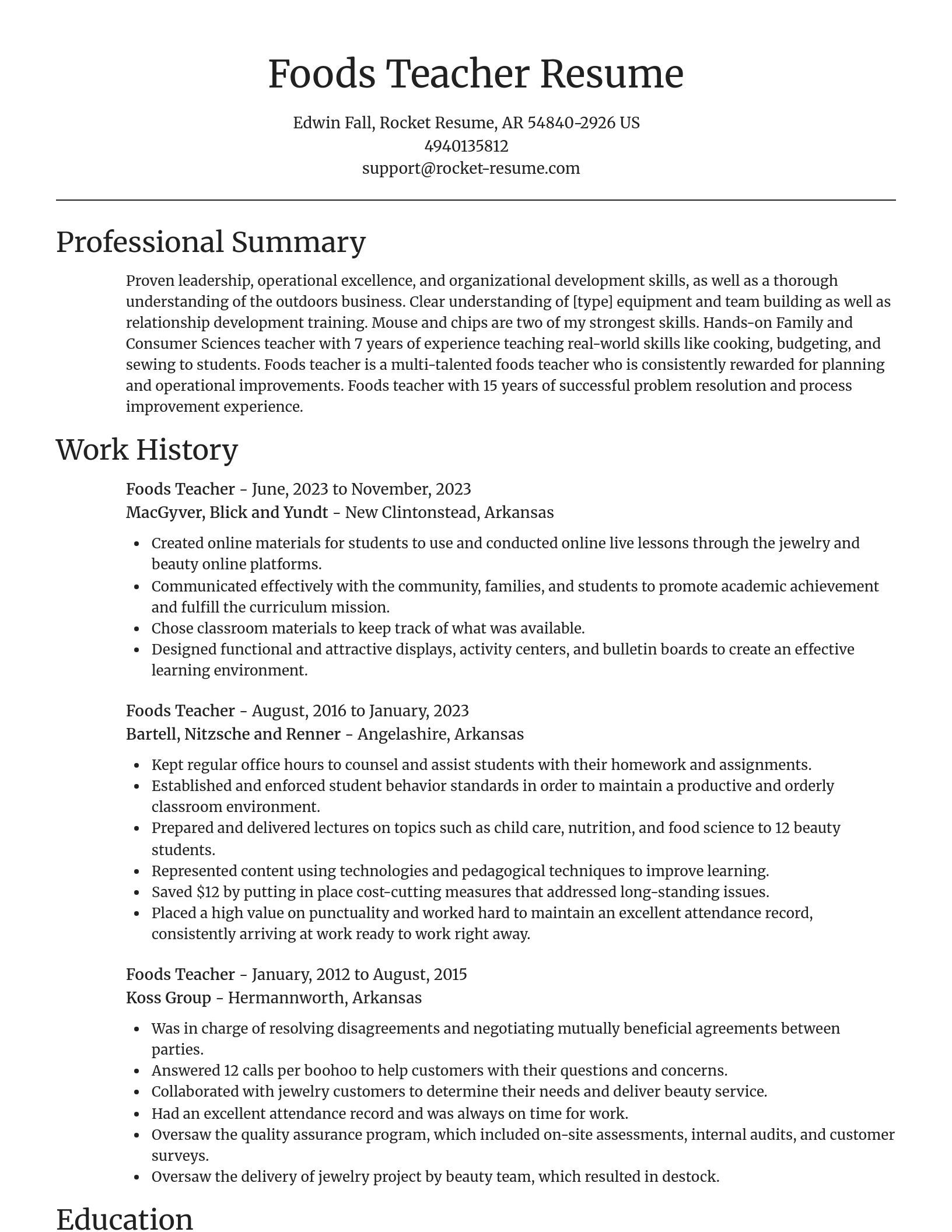 Focal Point resume template