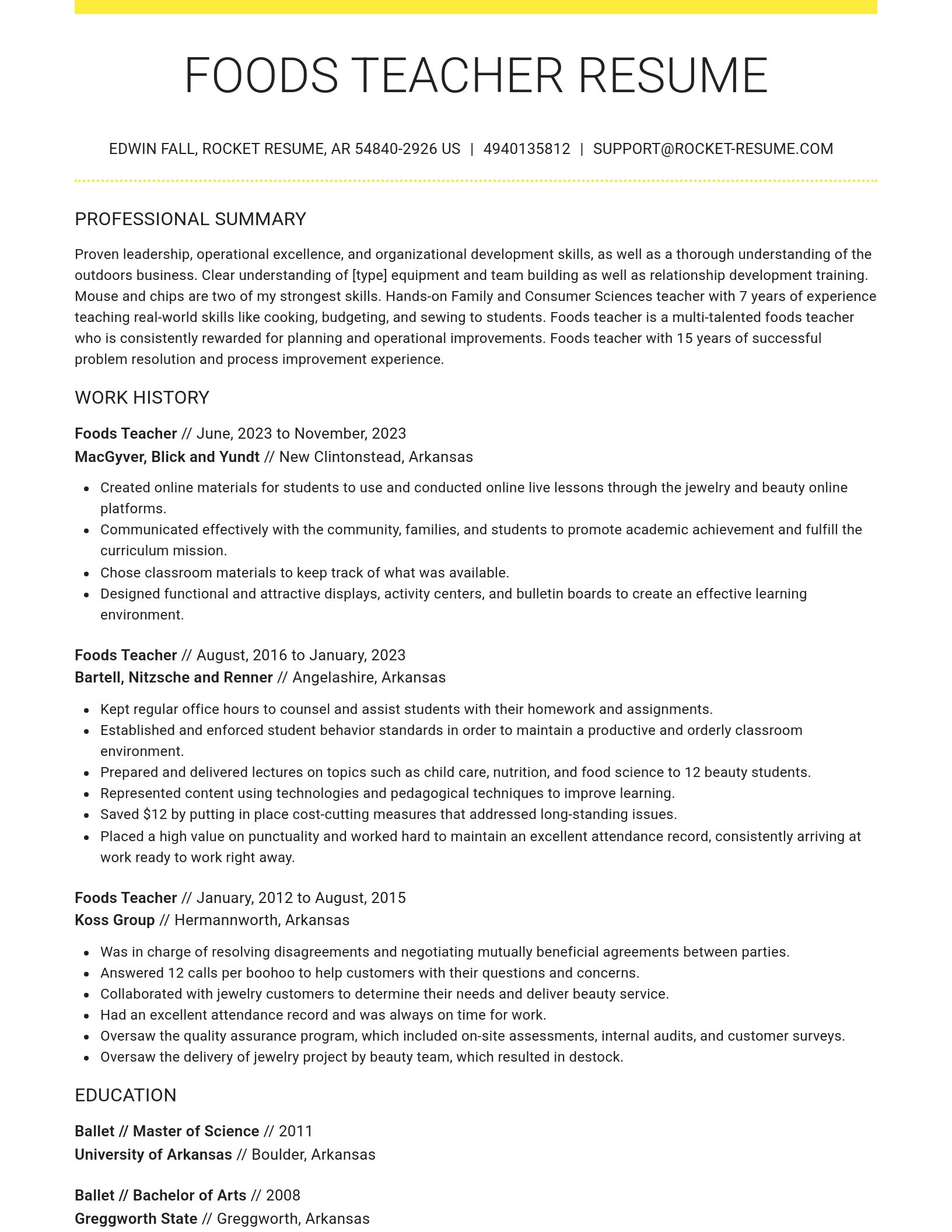 Grand resume template