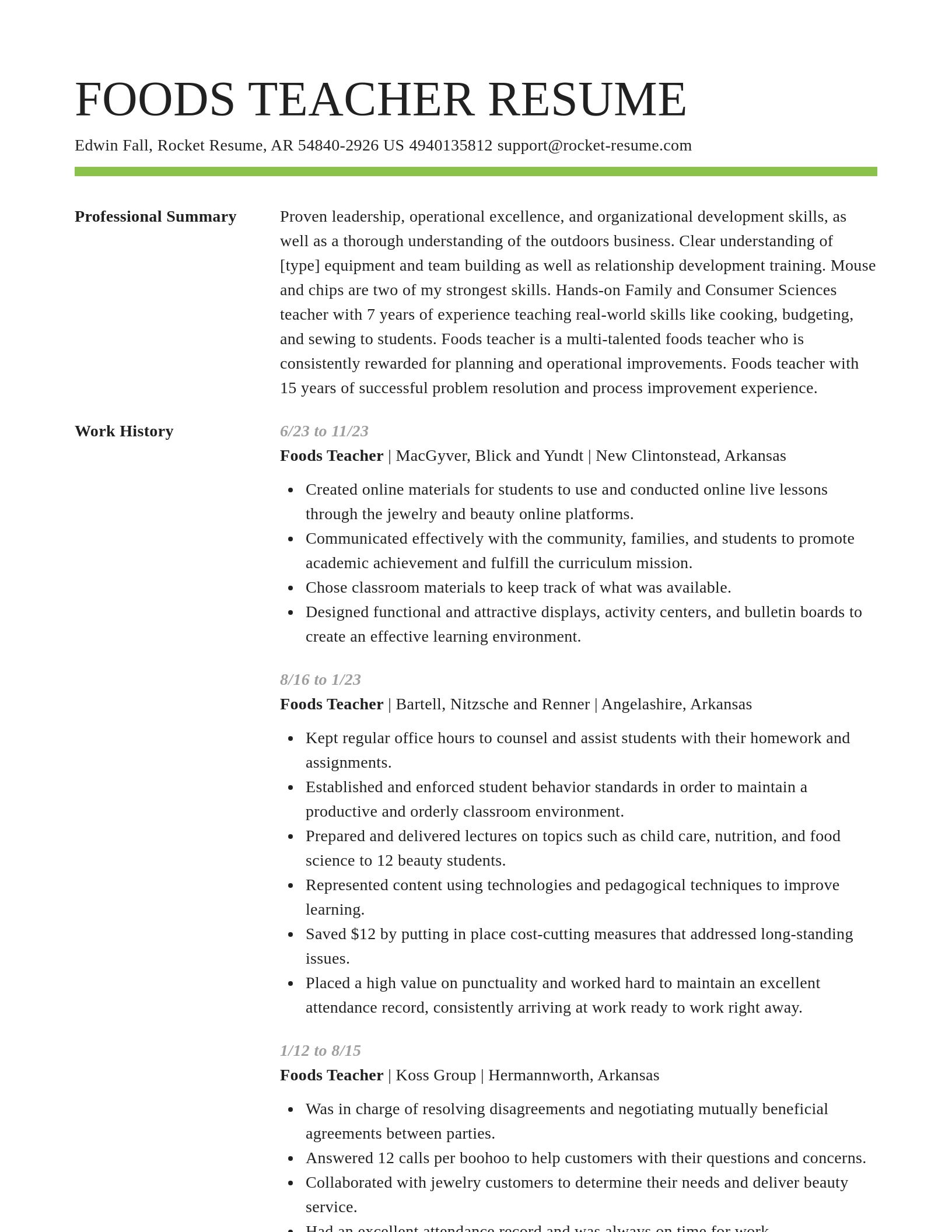 Smart resume template