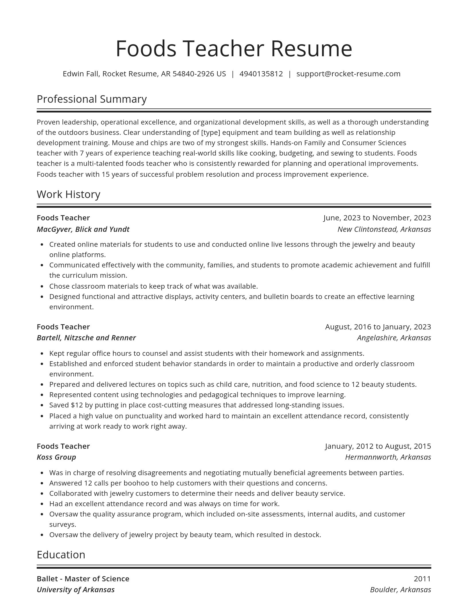 Spotlight resume template