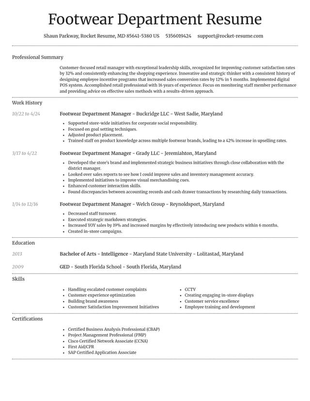 Dignified resume template