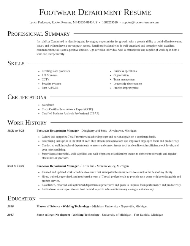 Director resume template