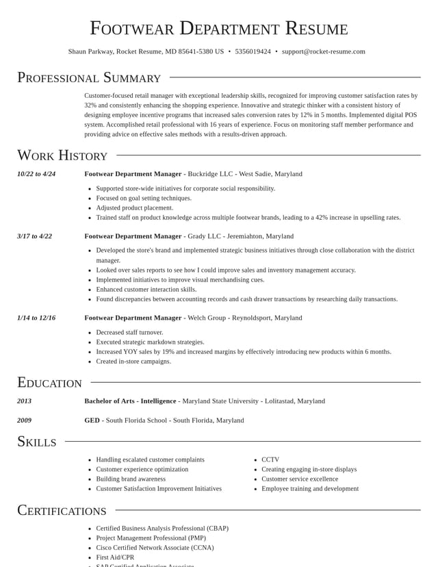 Director resume template