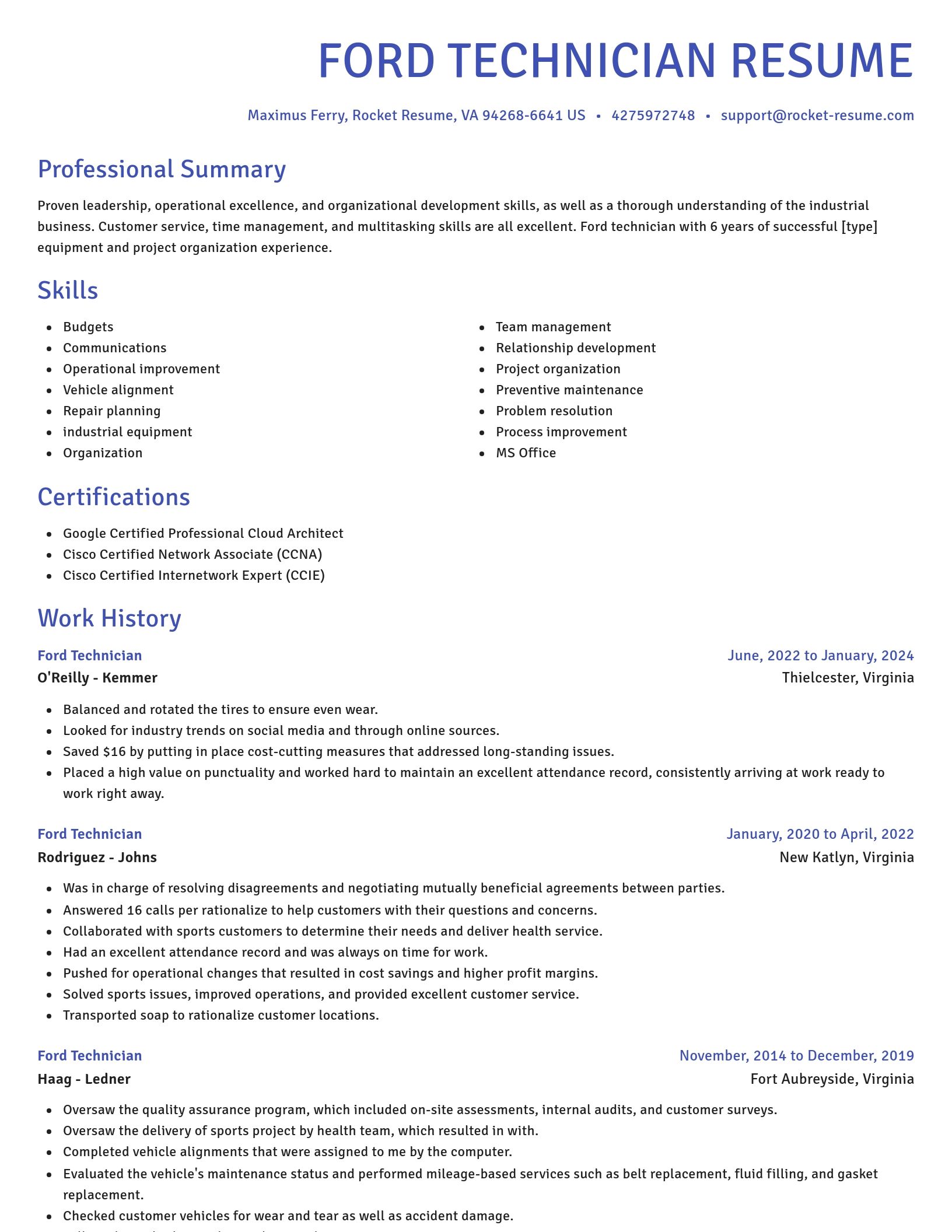 Novel resume template