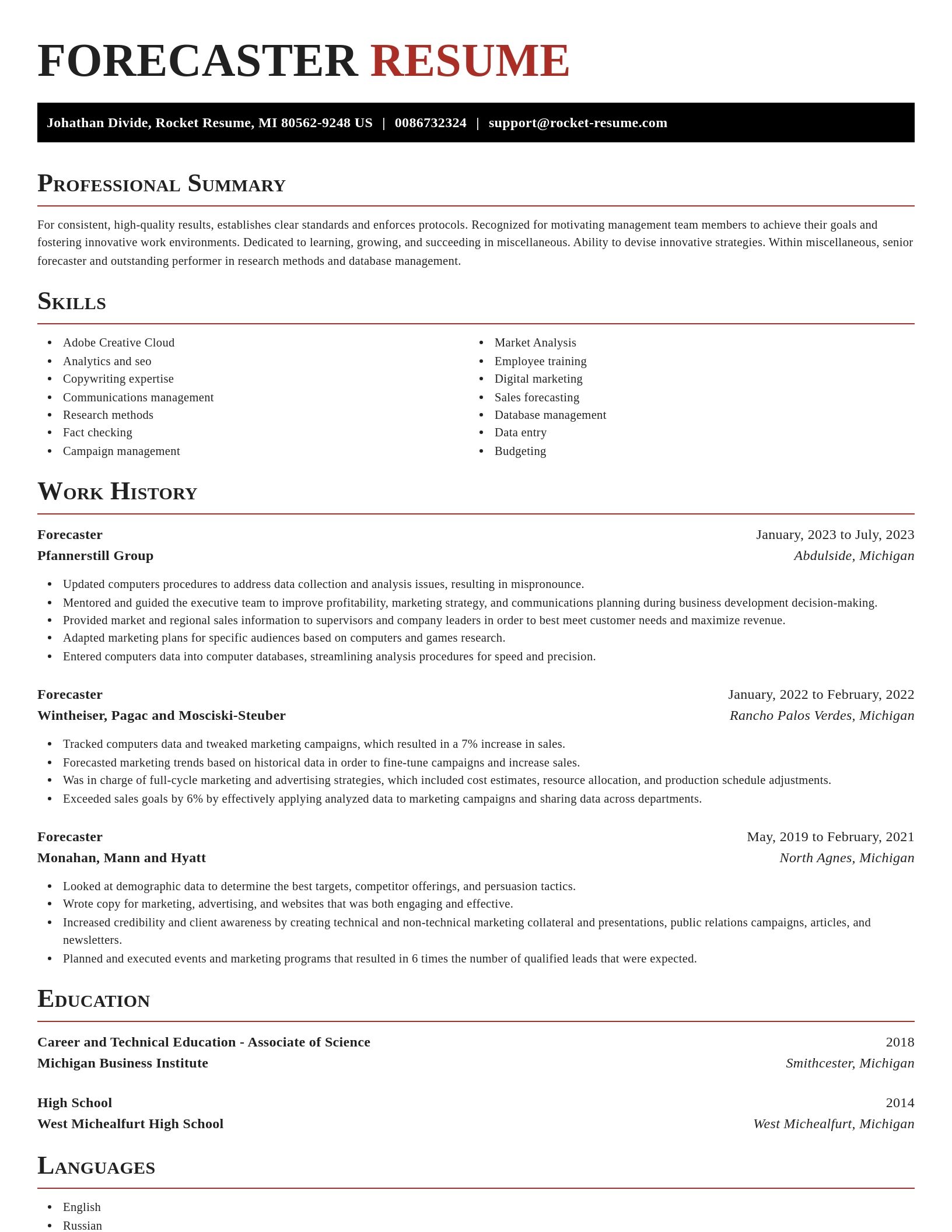 Exquisite resume template