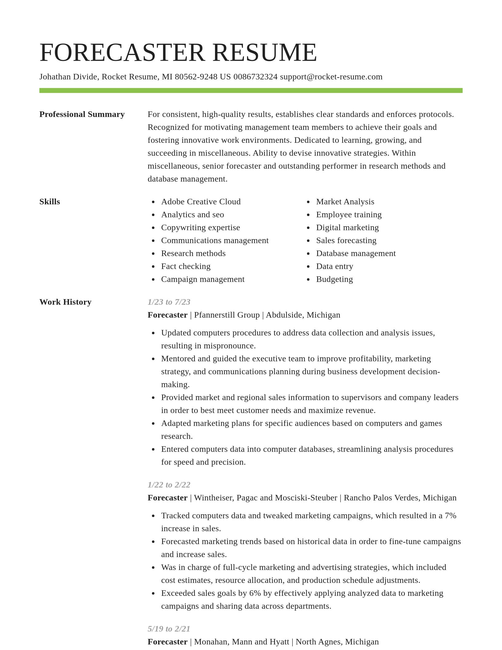 Smart resume template