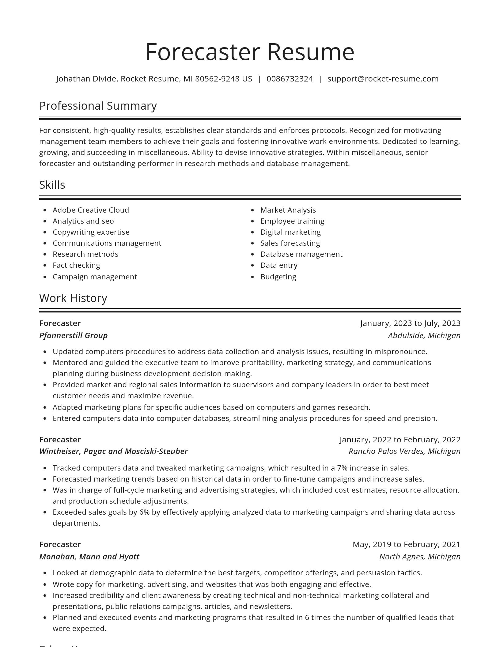Spotlight resume template