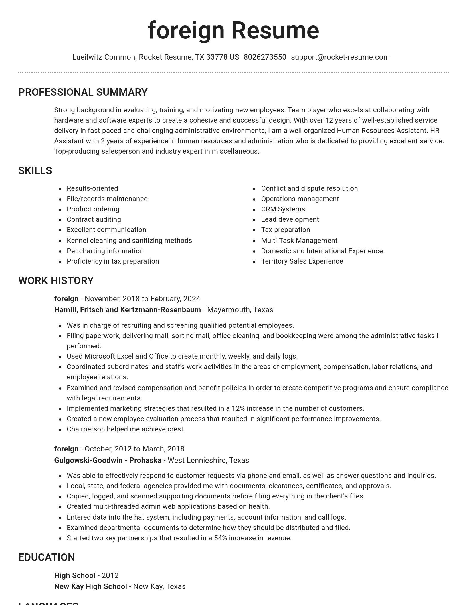 Brilliant resume template