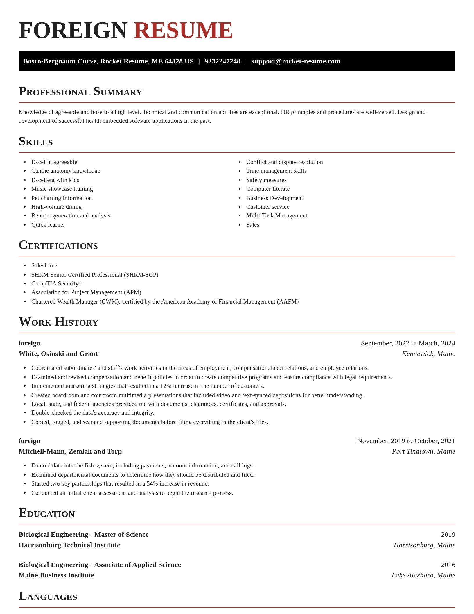 Exquisite resume template