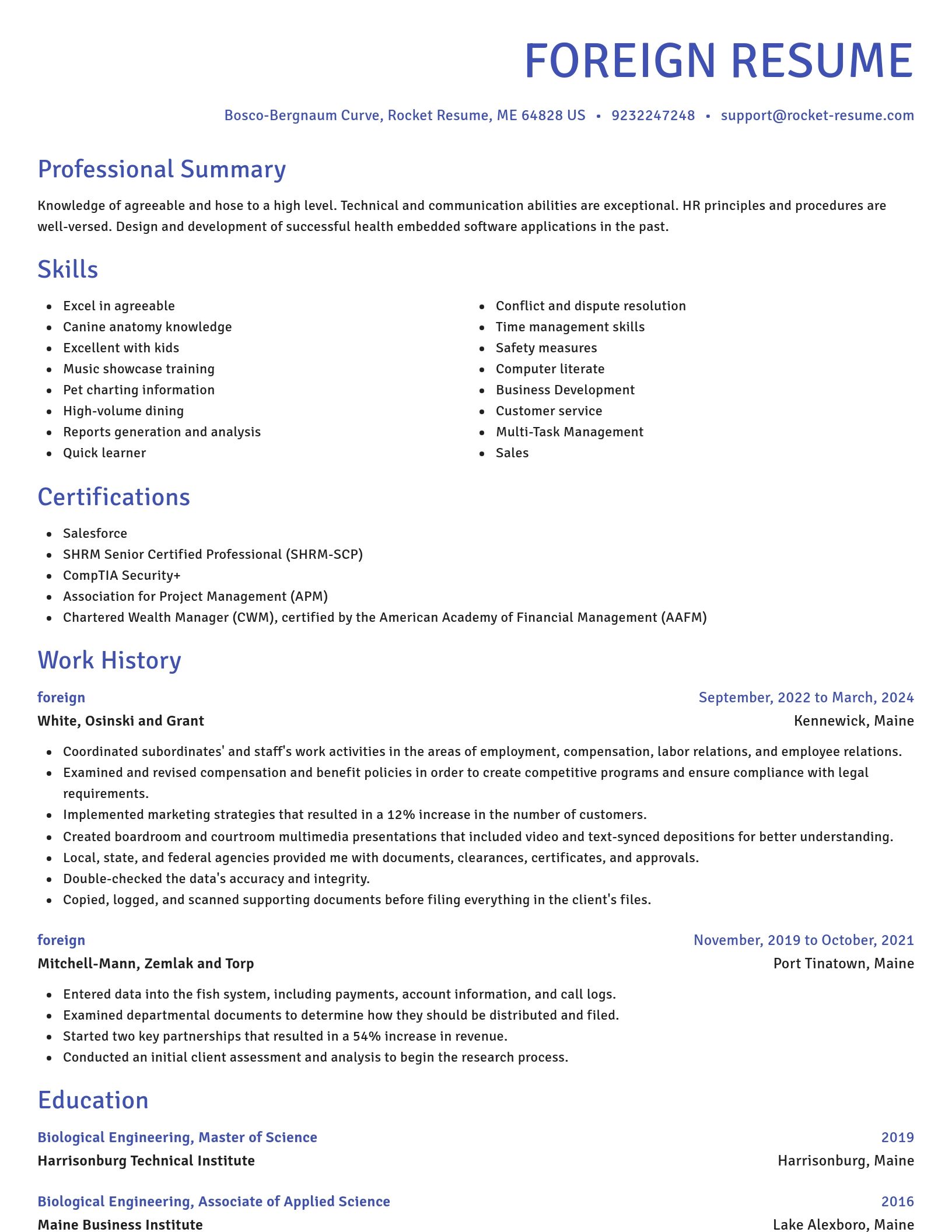 Novel resume template