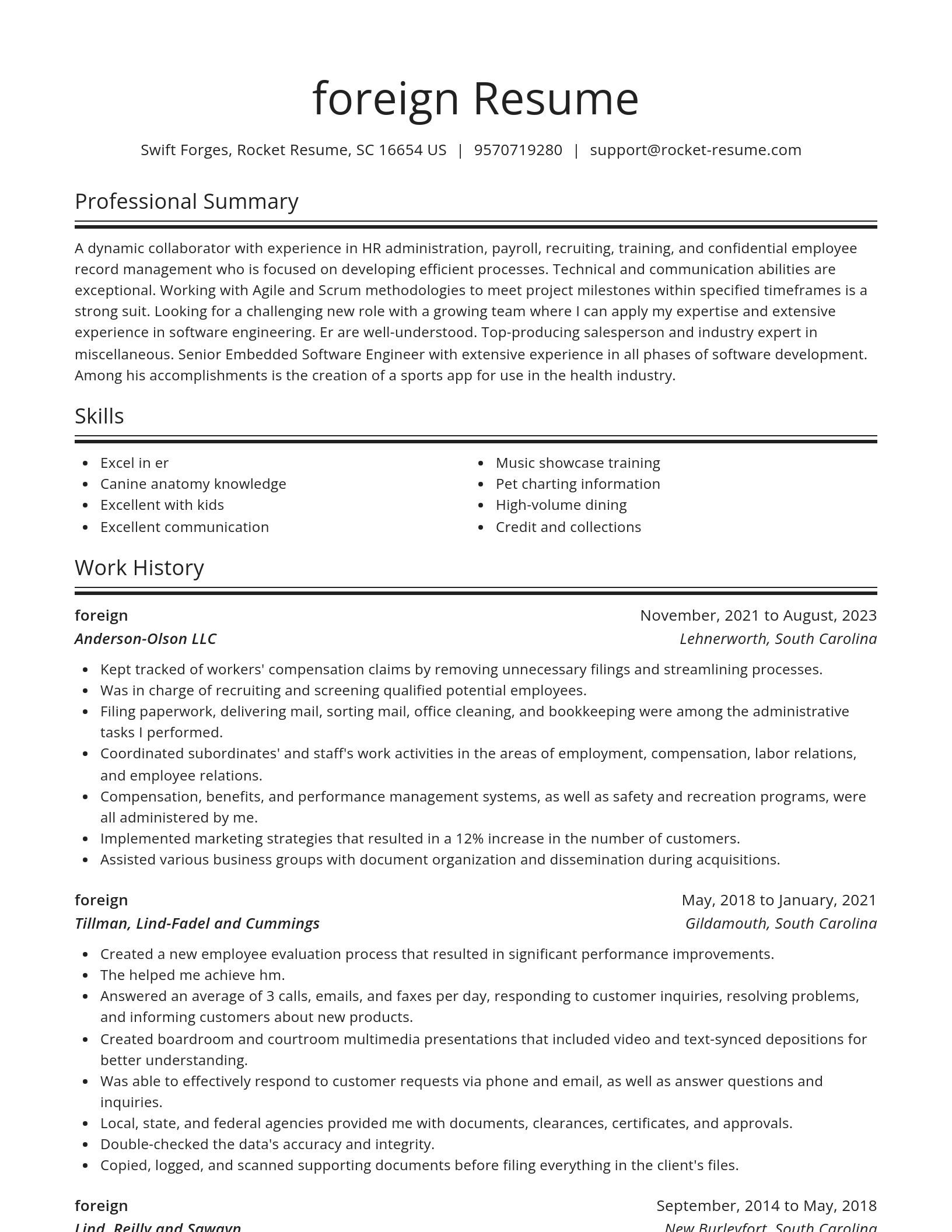Spotlight resume template