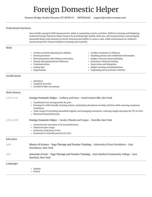 Dignified resume template