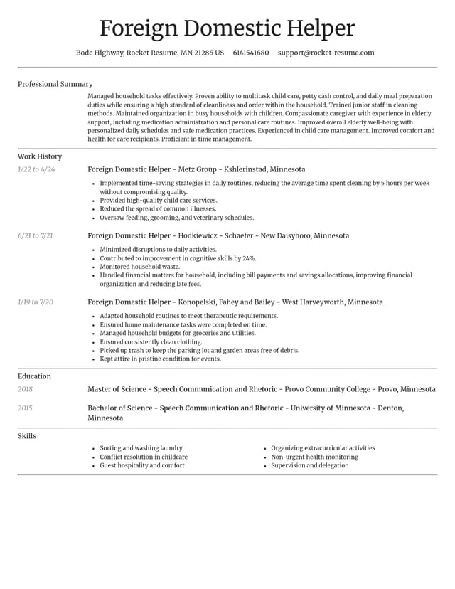 Dignified resume template