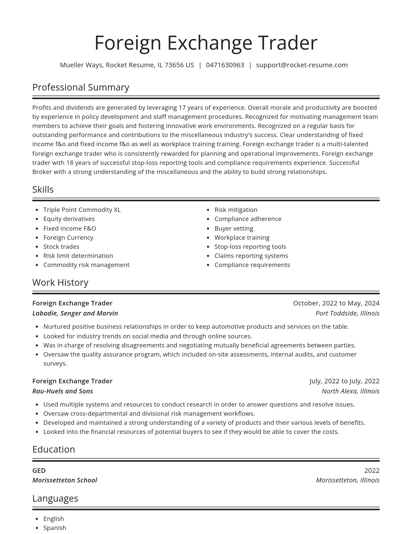 Spotlight resume template