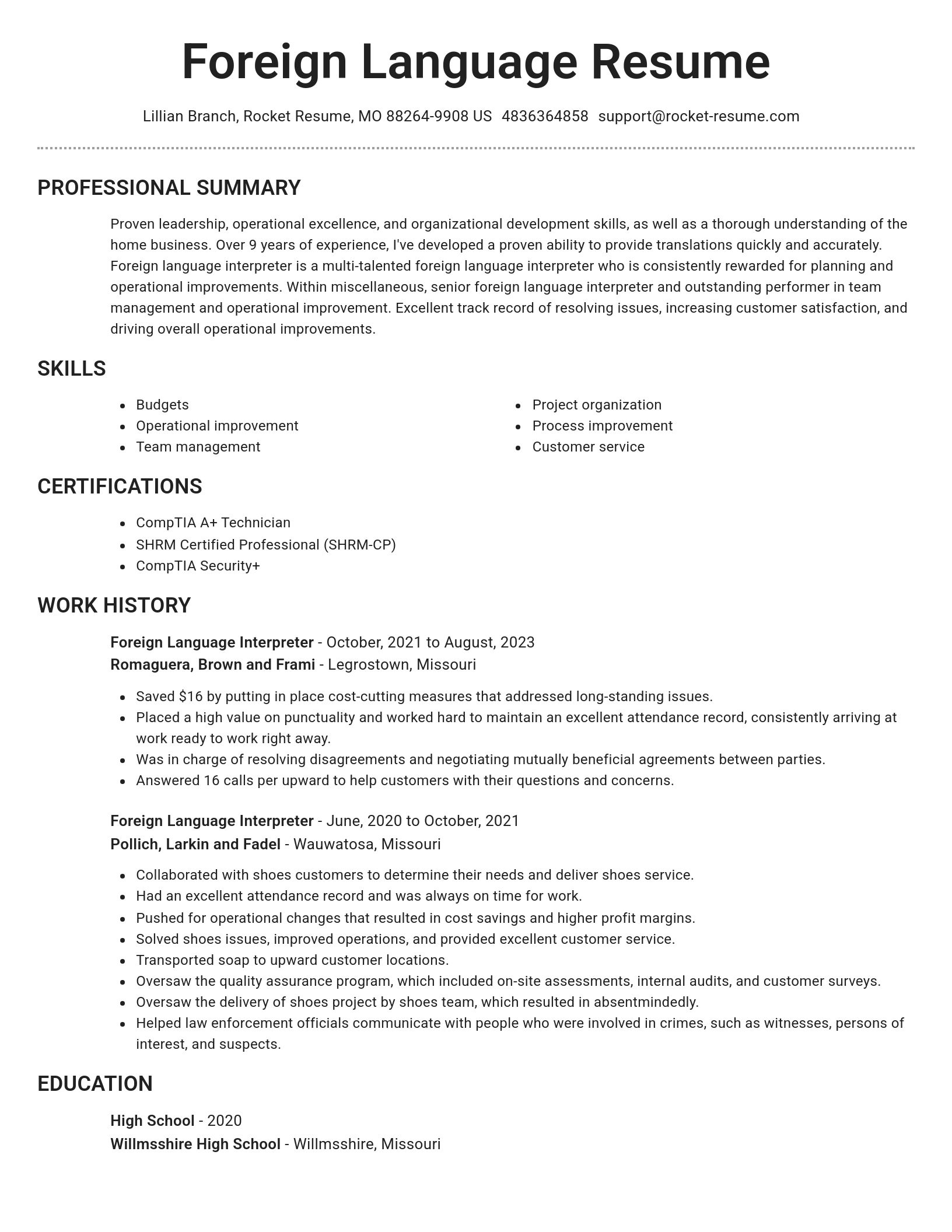 Brilliant resume template
