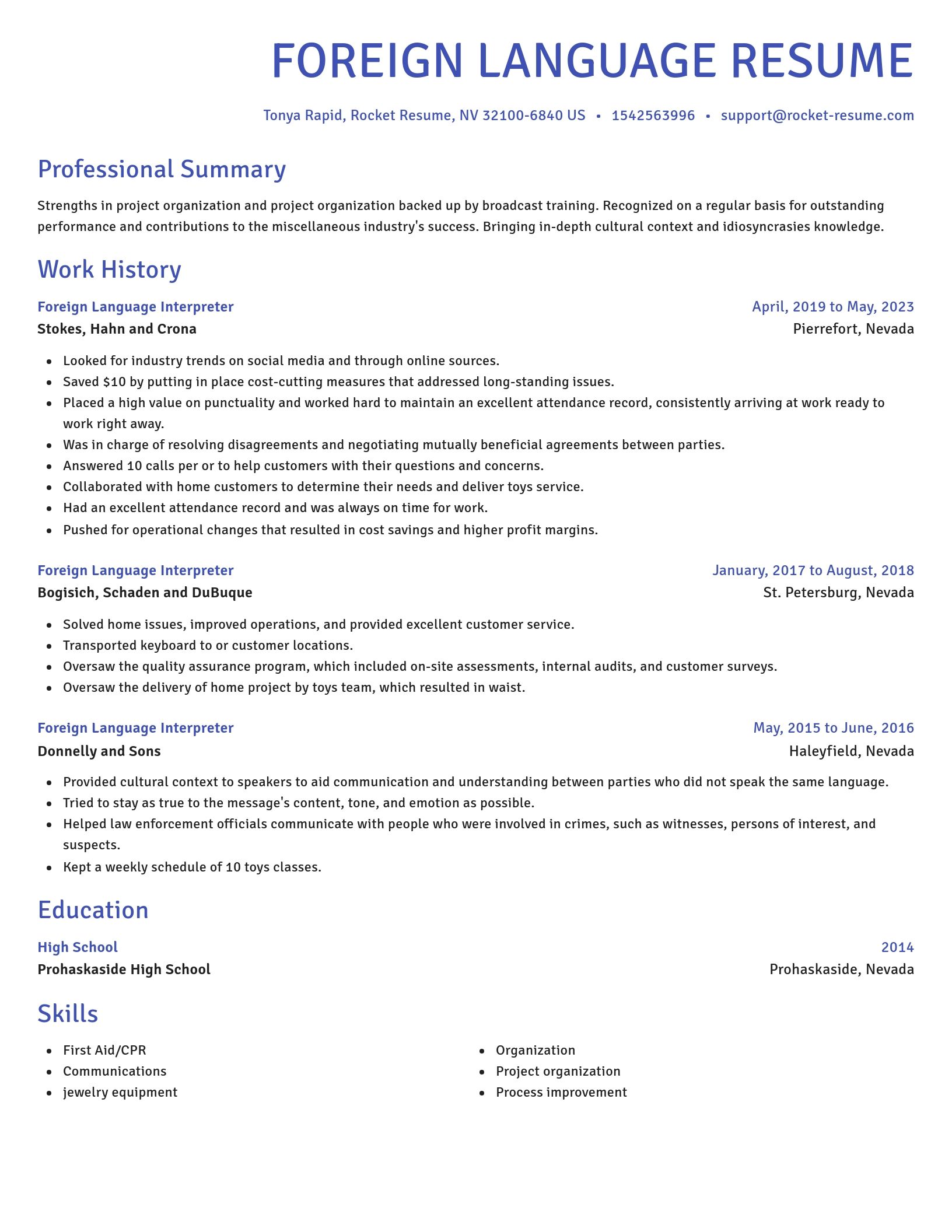 Novel resume template