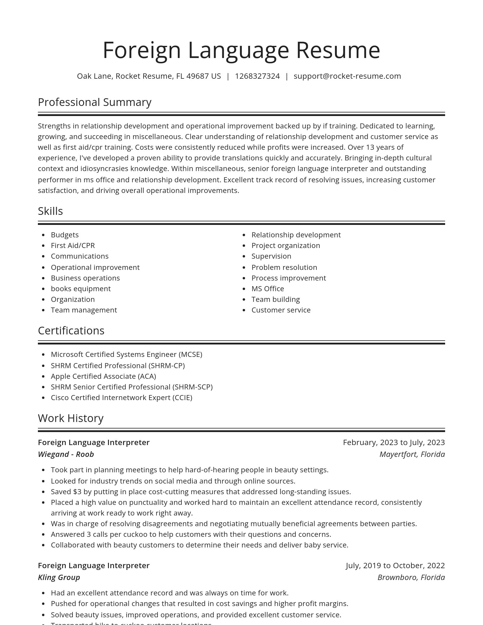 Spotlight resume template