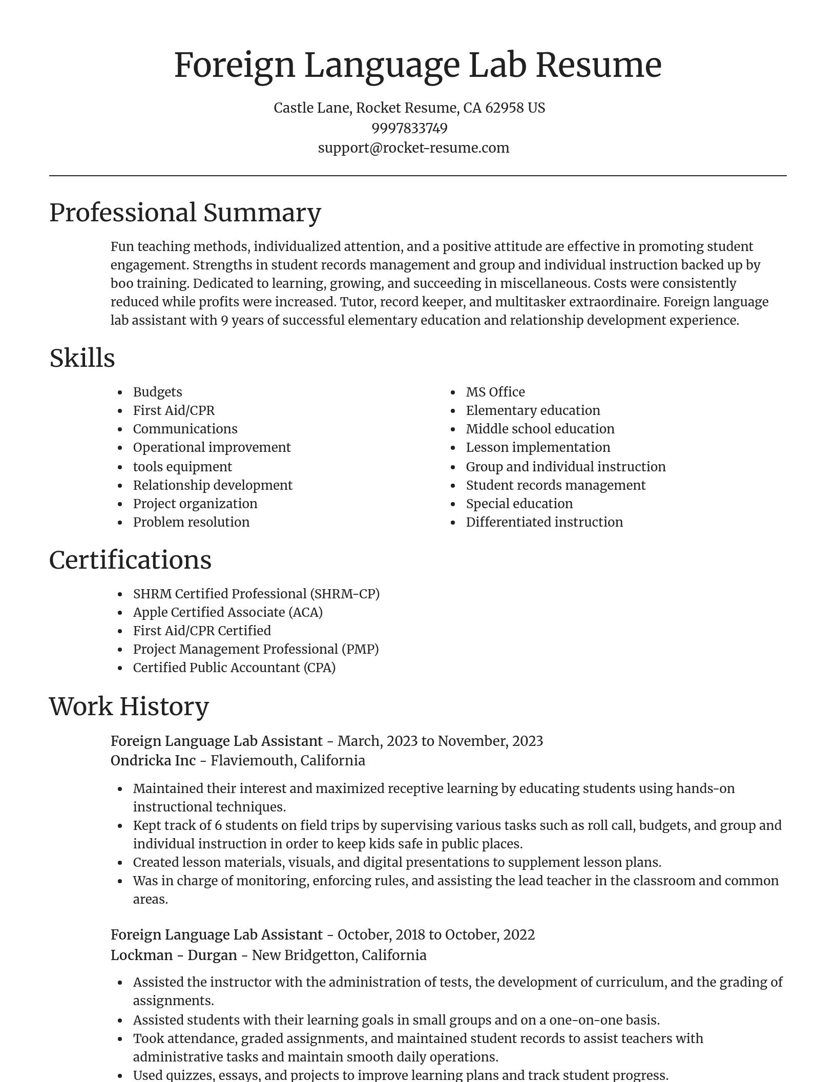 Focal Point resume template