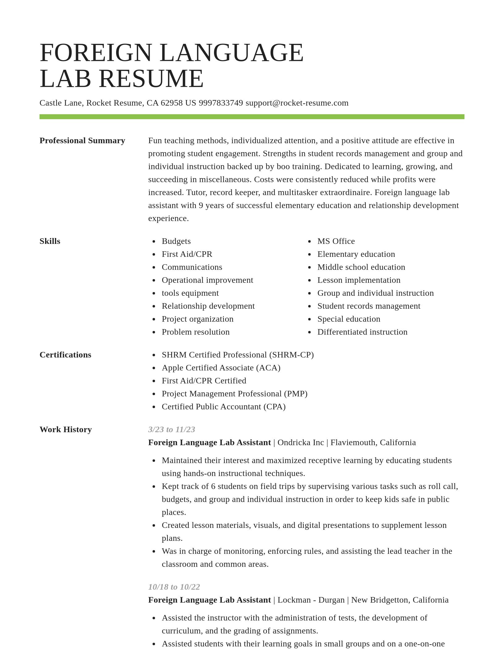 Smart resume template