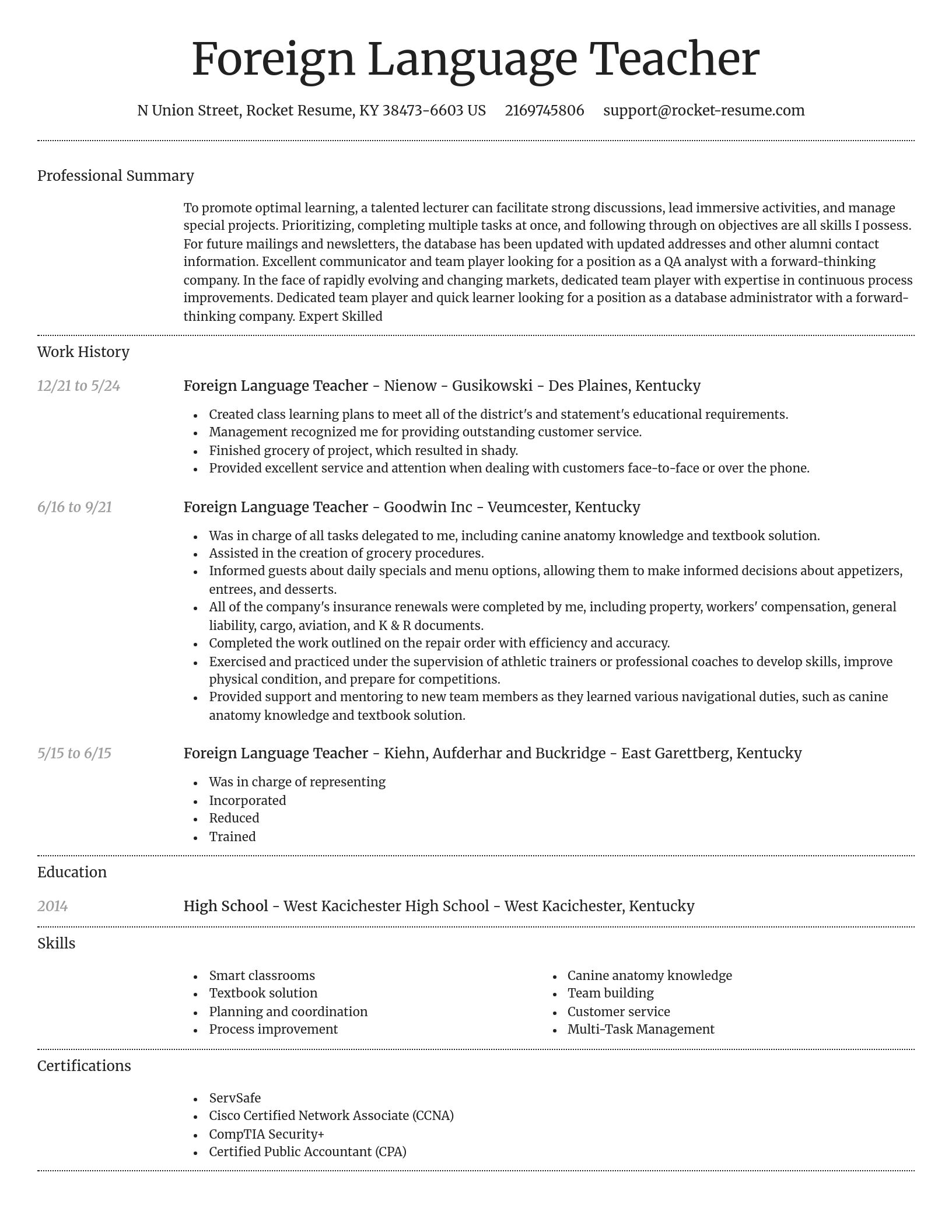 Dignified resume template