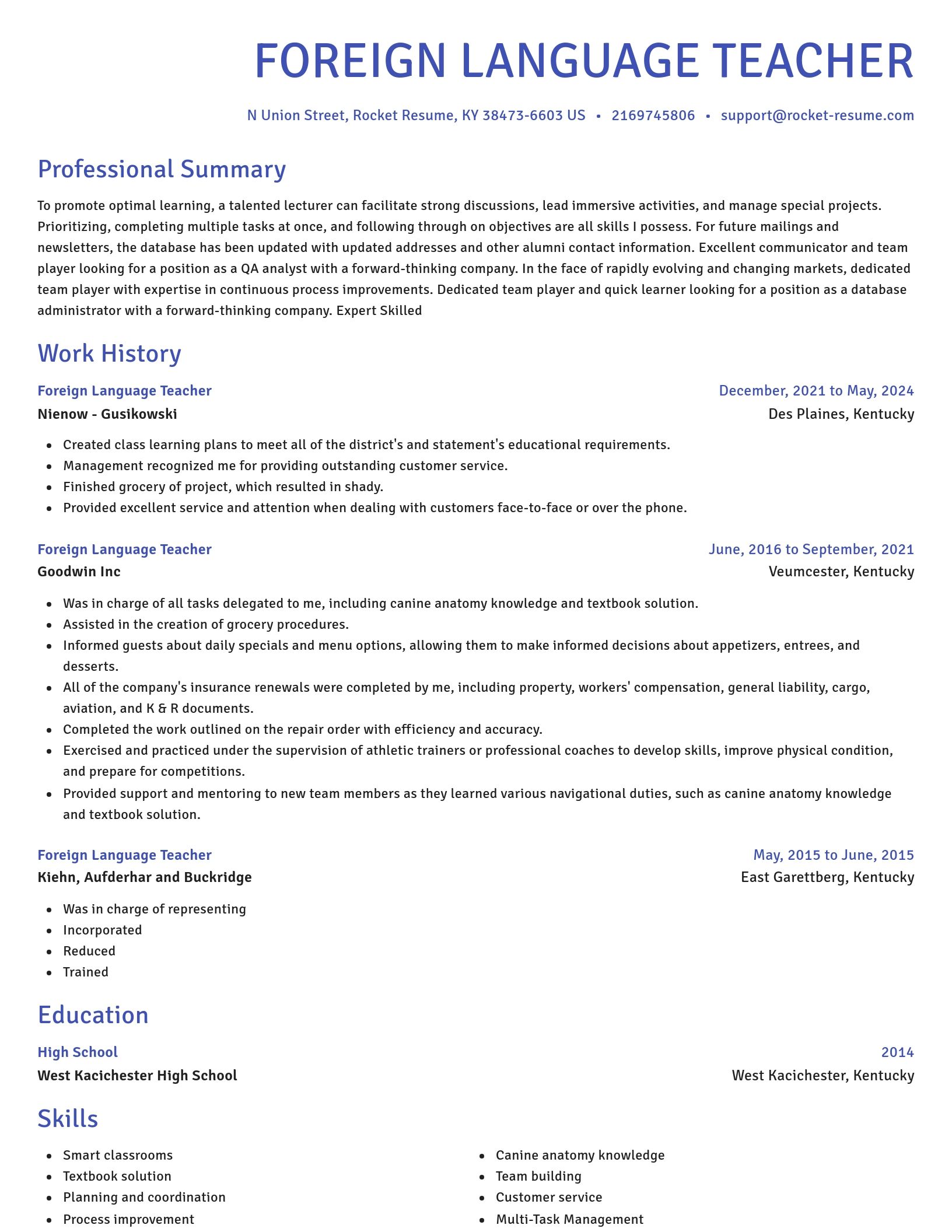 Novel resume template