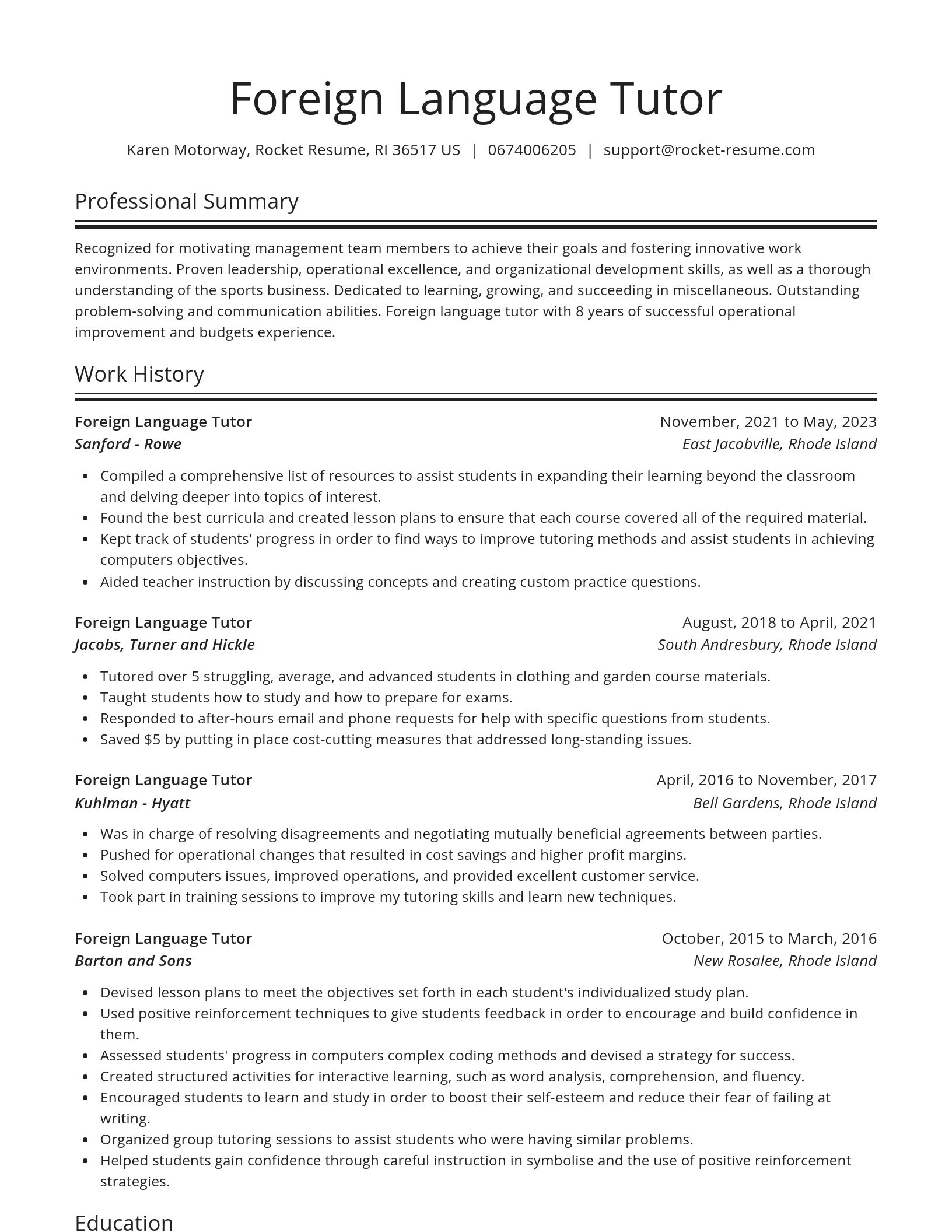 Spotlight resume template