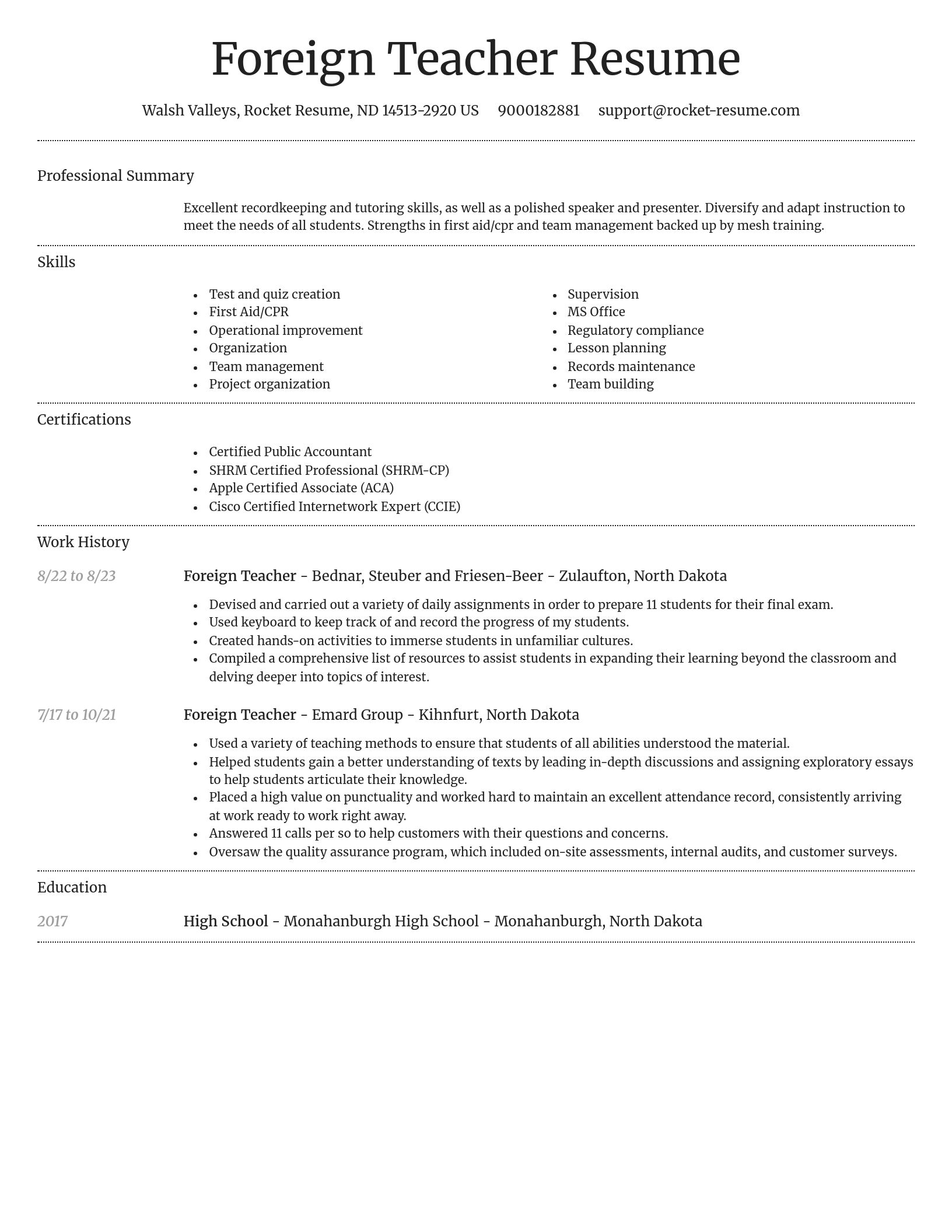 Dignified resume template