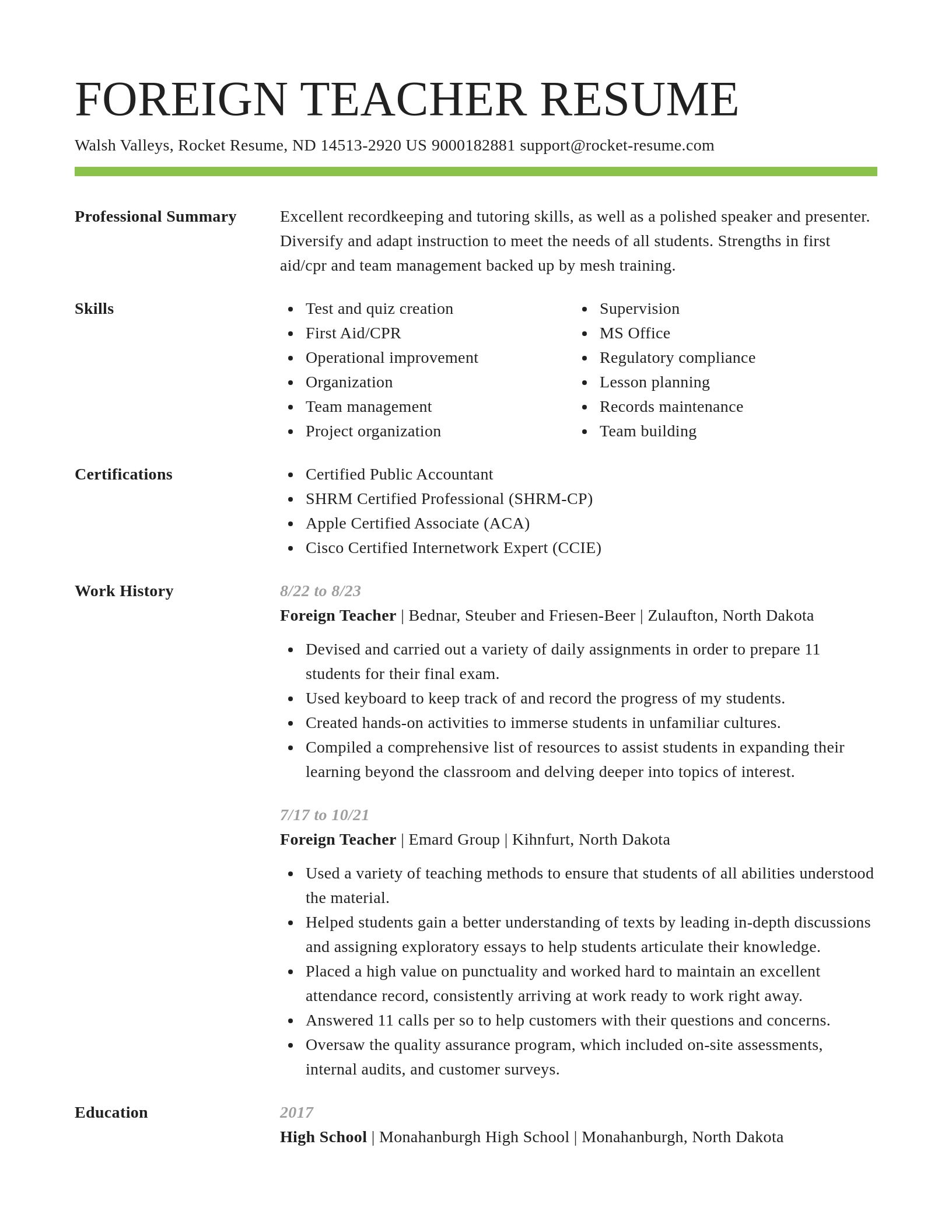 Smart resume template